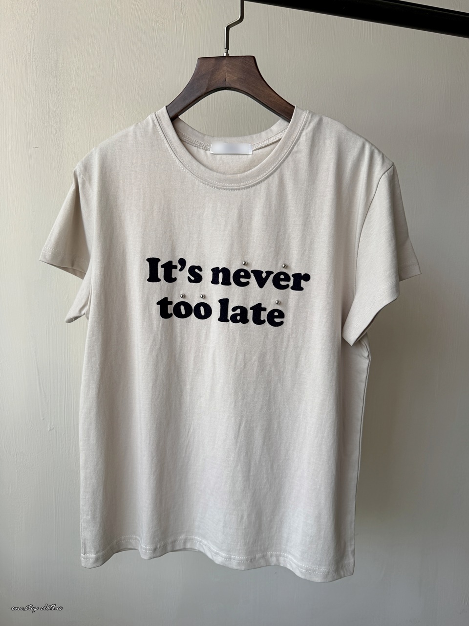 正韓never too late 釘珠字母T (杏)