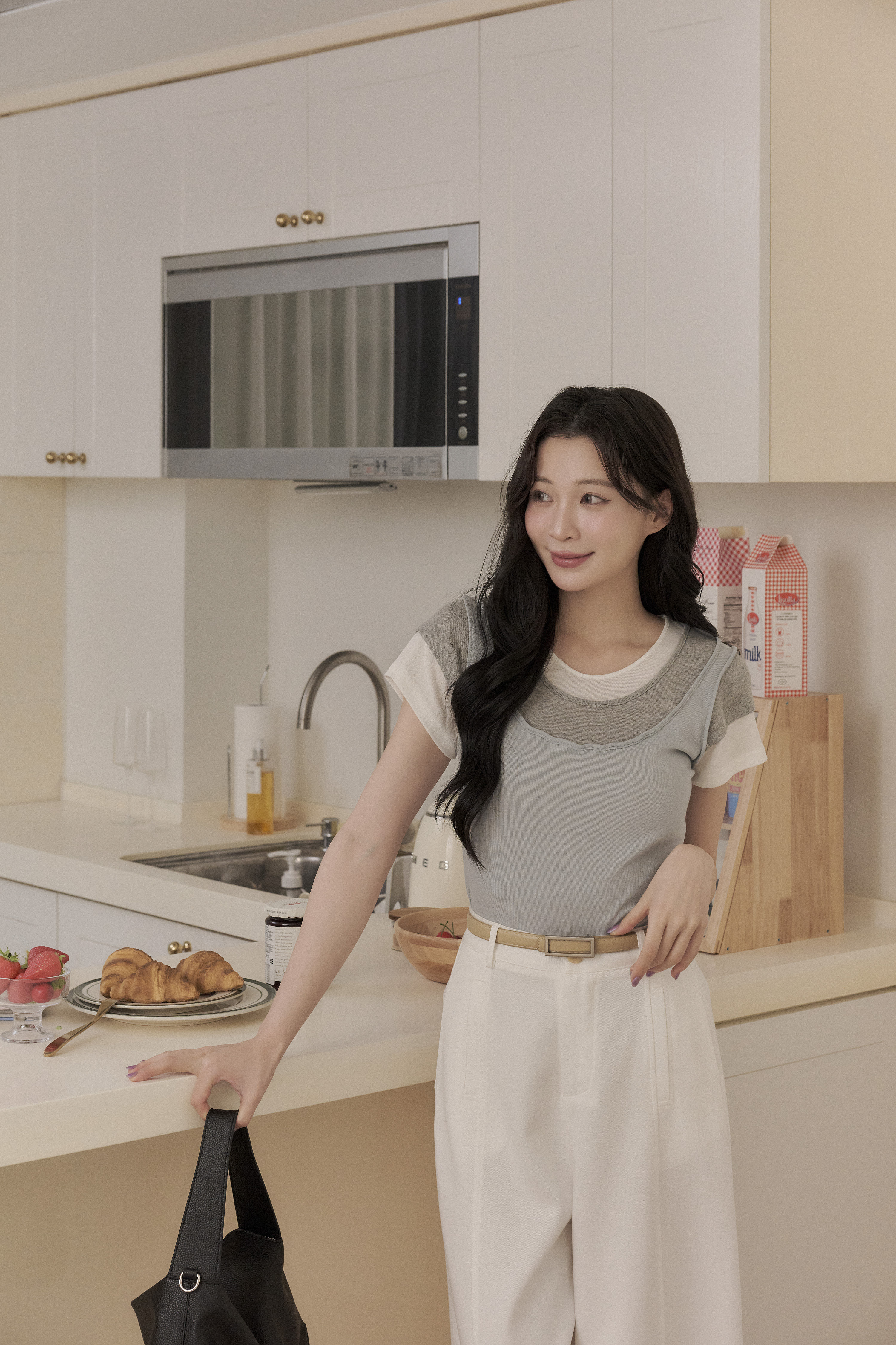 撞色層次感拼接短T