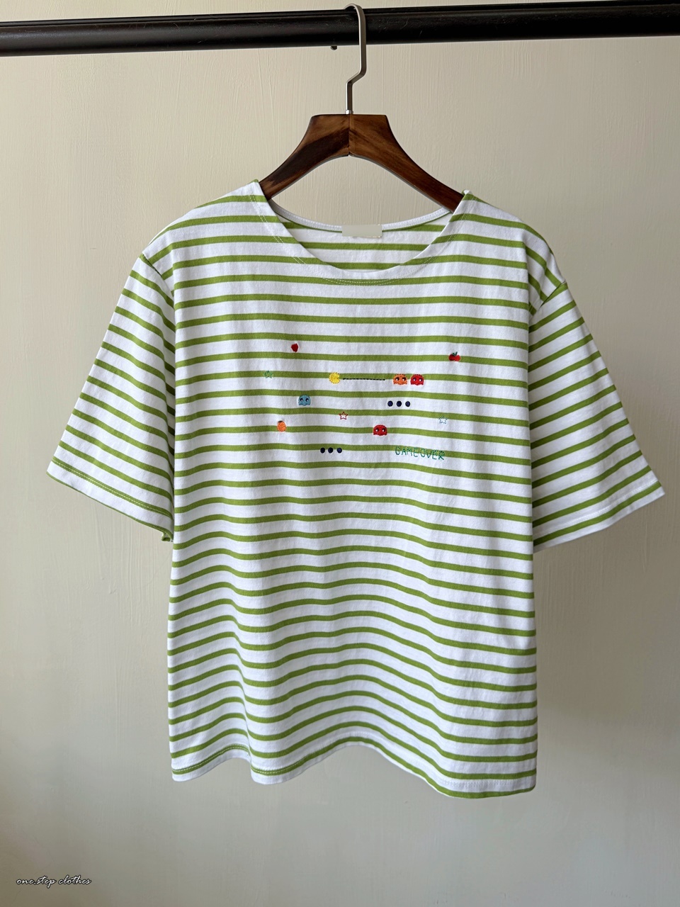 正韓俏皮小精靈橫條T (綠)