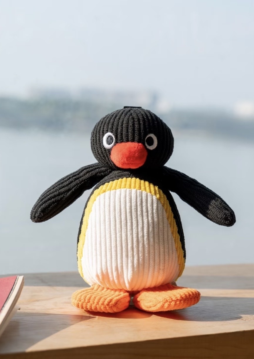 PINGU 企鵝家族 經典系列燈芯絨 玩偶吊飾