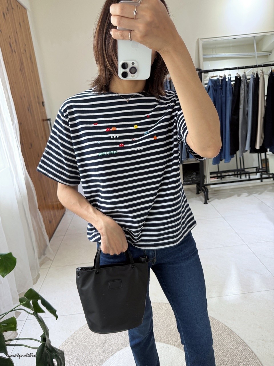 正韓俏皮小精靈橫條T (藍)