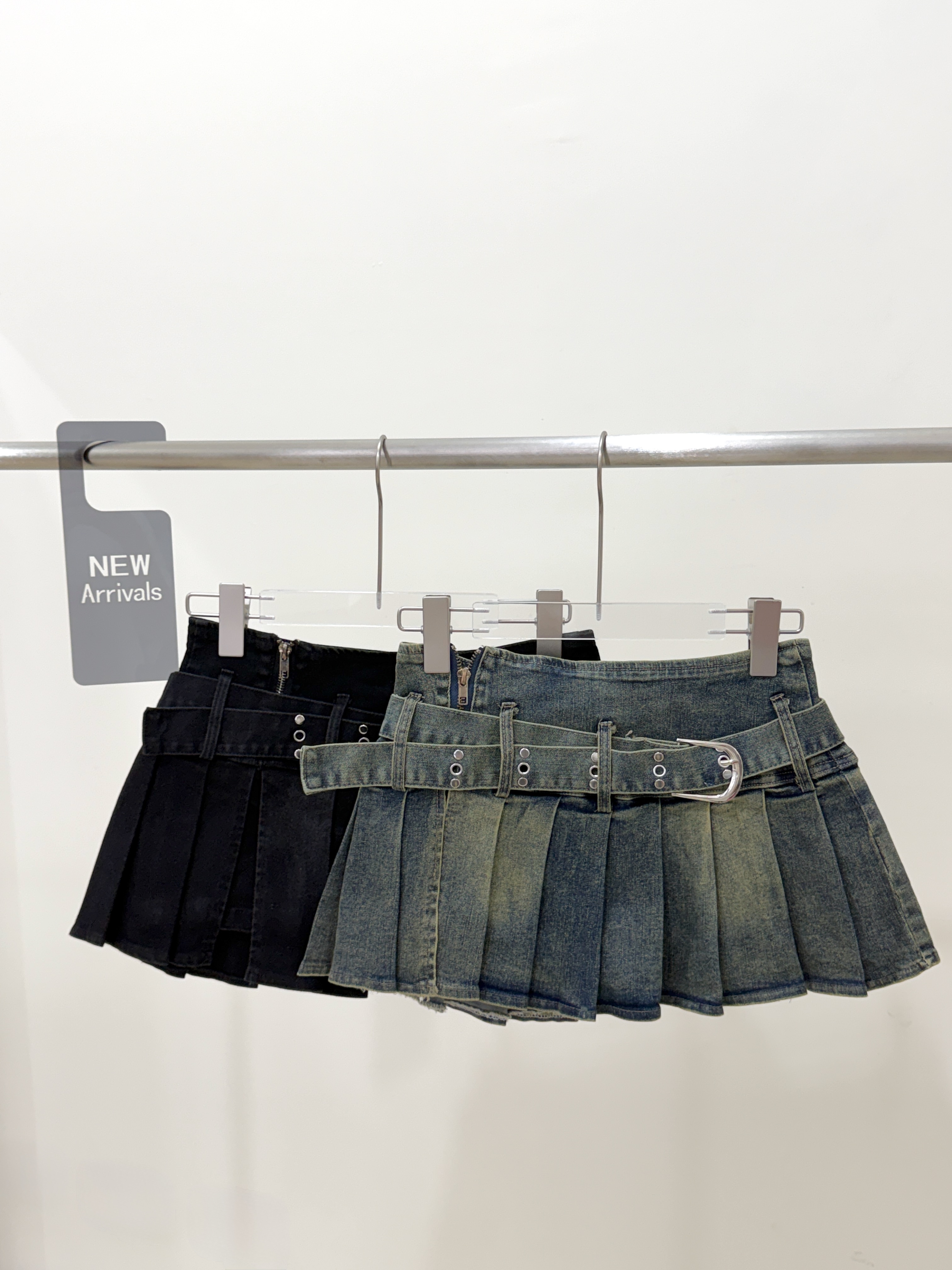 8201牛仔腰帶迷你短裙