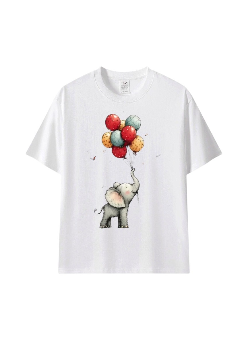 🎈療癒系大象插畫T｜把快樂輕輕帶走