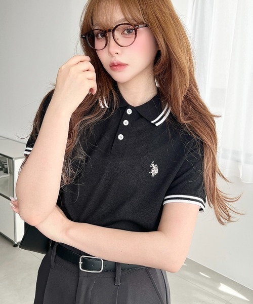 日本🇯🇵連線 Moment+ x U.S. POLO ASSN. 刺繡撞色羅紋短袖Polo衫 刺繡 撞色 休閒 短袖 T恤 Polo衫 4色(任買兩件711免運)/預購