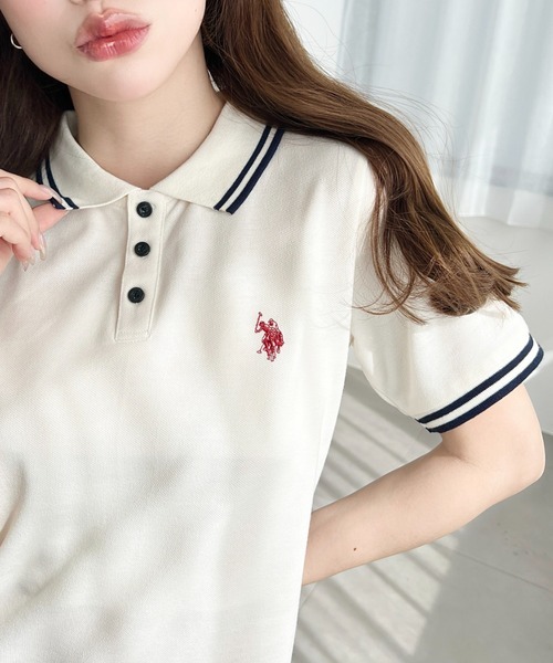 日本🇯🇵連線 Moment+ x U.S. POLO ASSN. 刺繡撞色羅紋短袖Polo衫 刺繡 撞色 休閒 短袖 T恤 Polo衫 4色(任買兩件711免運)/預購