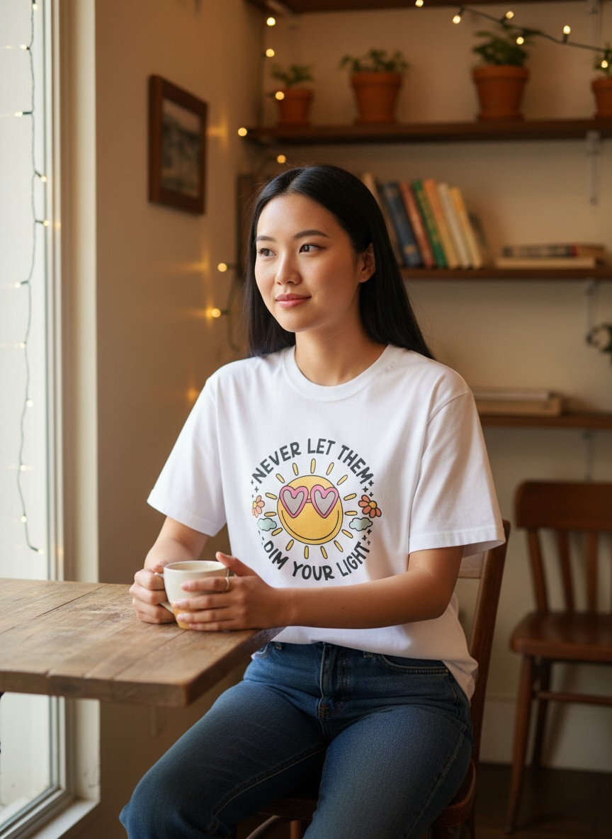 🌞正能量插畫T｜Never Let Them Dim Your Light