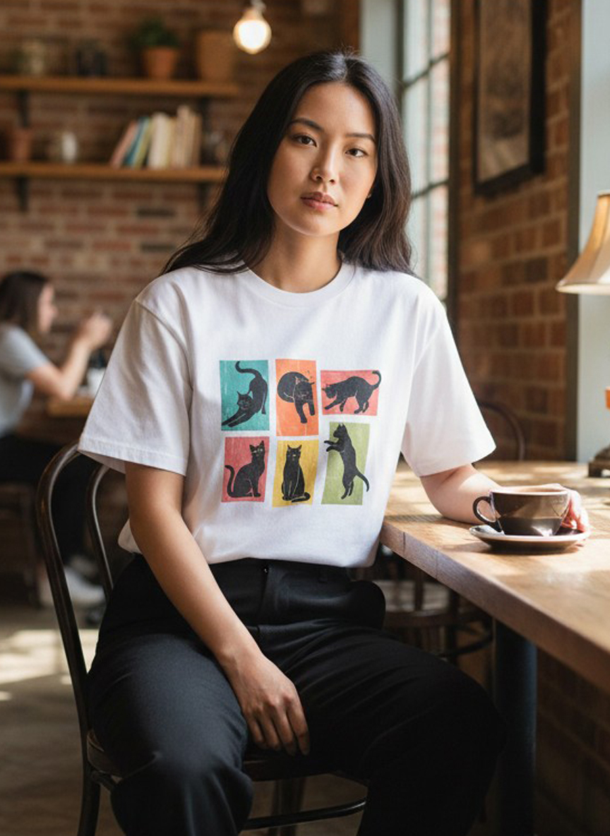 🐈復古貓咪插畫T｜日常百搭款