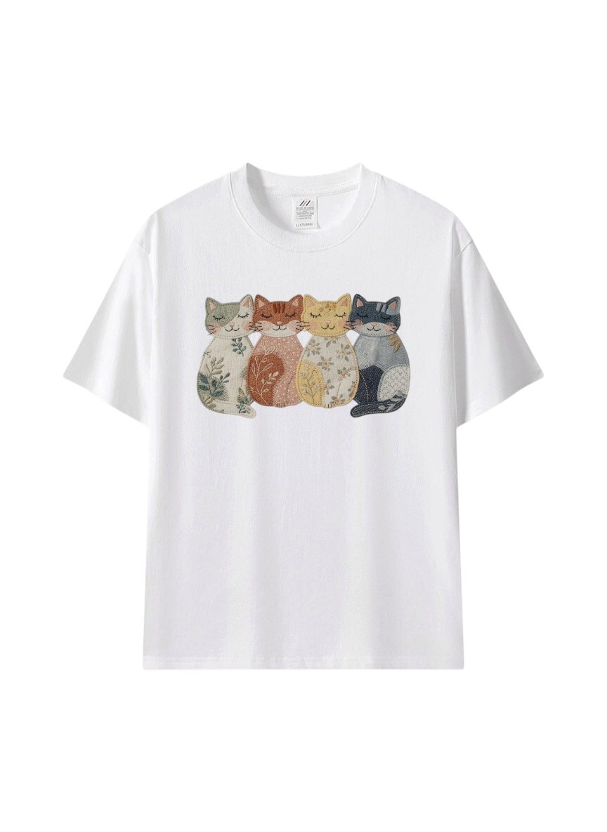 🐈暖系貓咪插畫T｜拼布款
