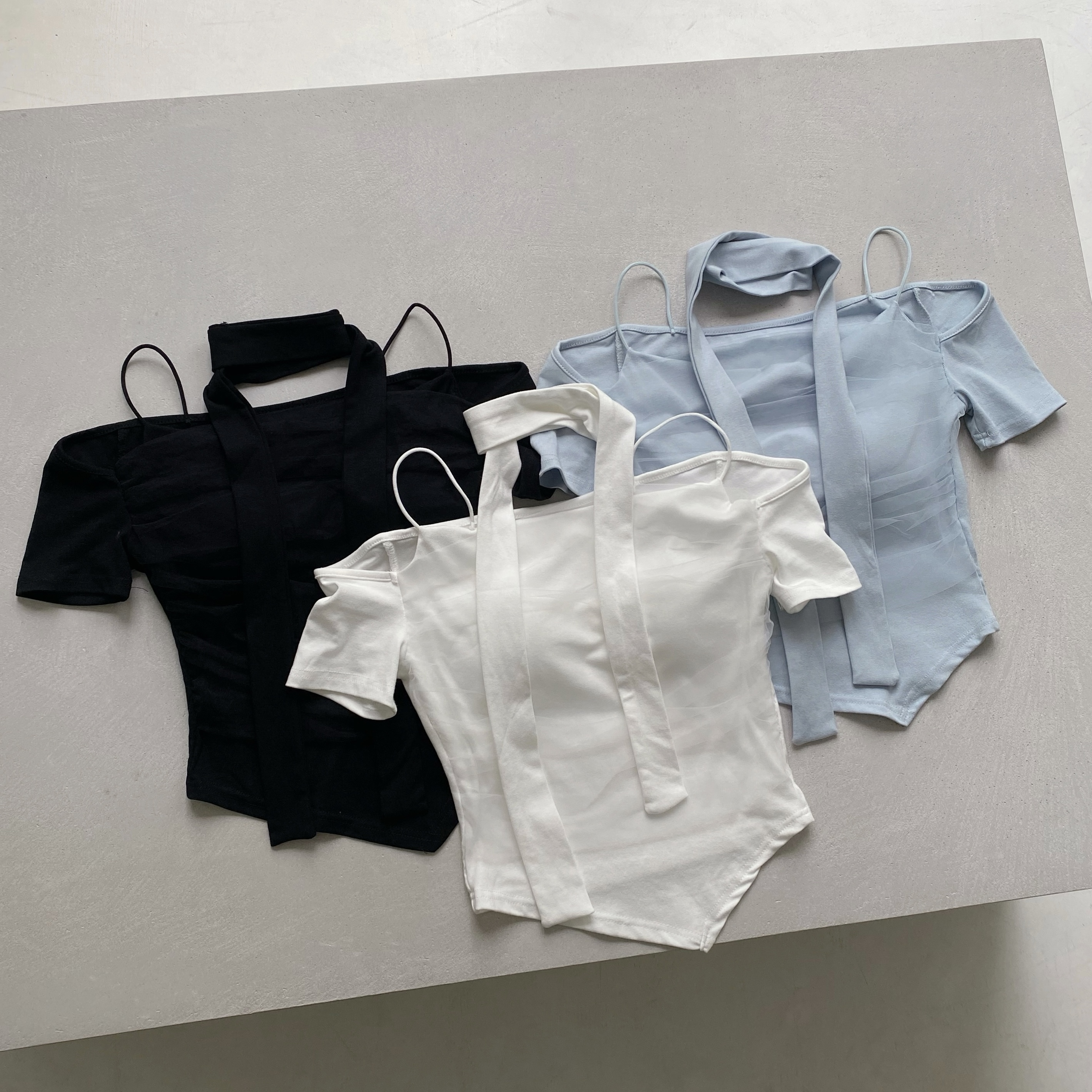 氣質網紗細肩一字領BraT