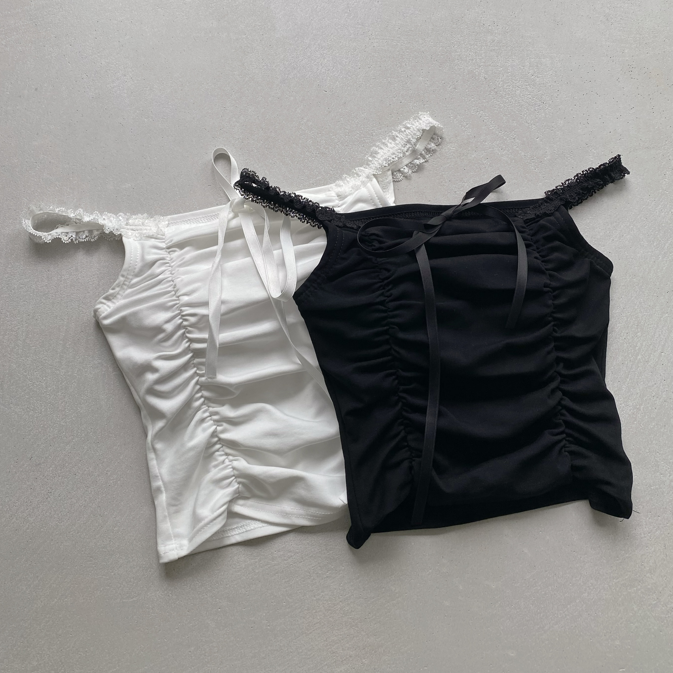 甜美抓皺蕾絲Bra top