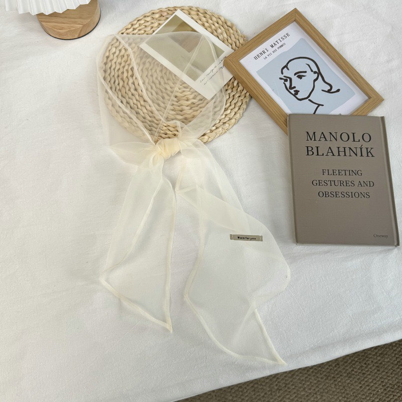 No.9266 長條純色網紗絲巾