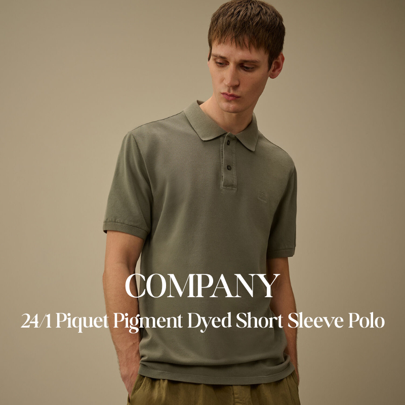 【代購】CP COMPANY 24/1 珠地染色短袖Polo 顏料染翻領上衣