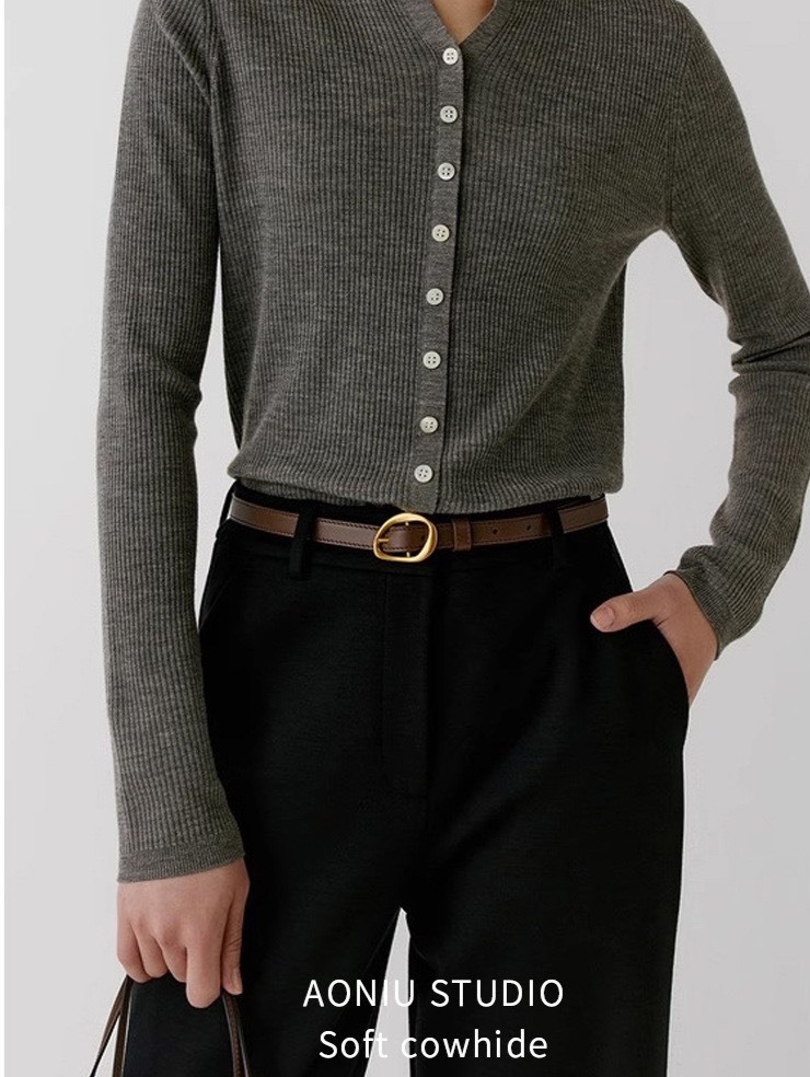 No.9268 真皮橢圓不規則皮帶