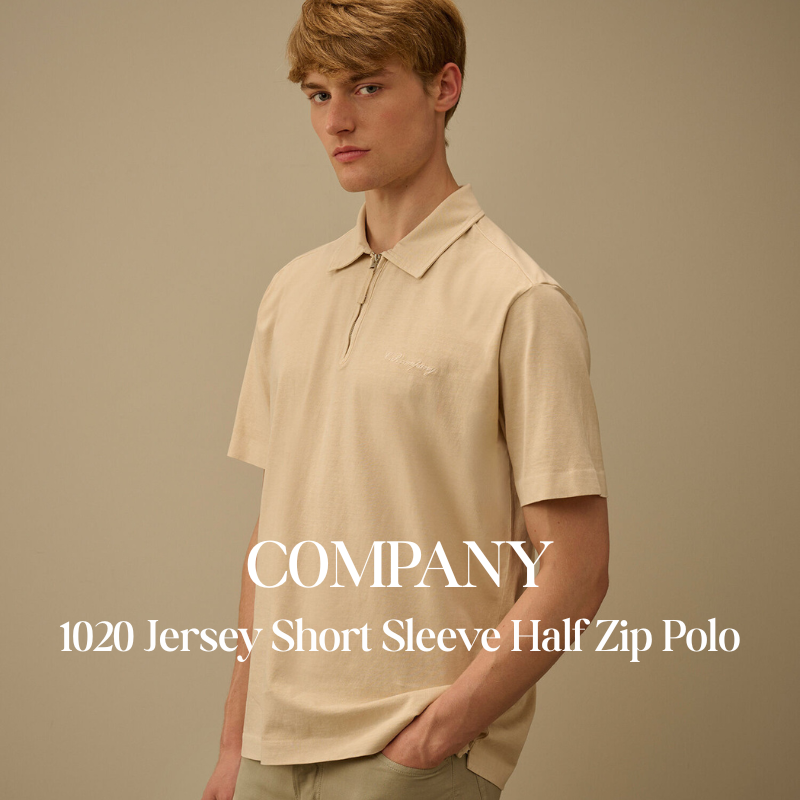 【代購】CP COMPANY 1020 棉質針織半拉鍊Polo 短袖翻領上衣