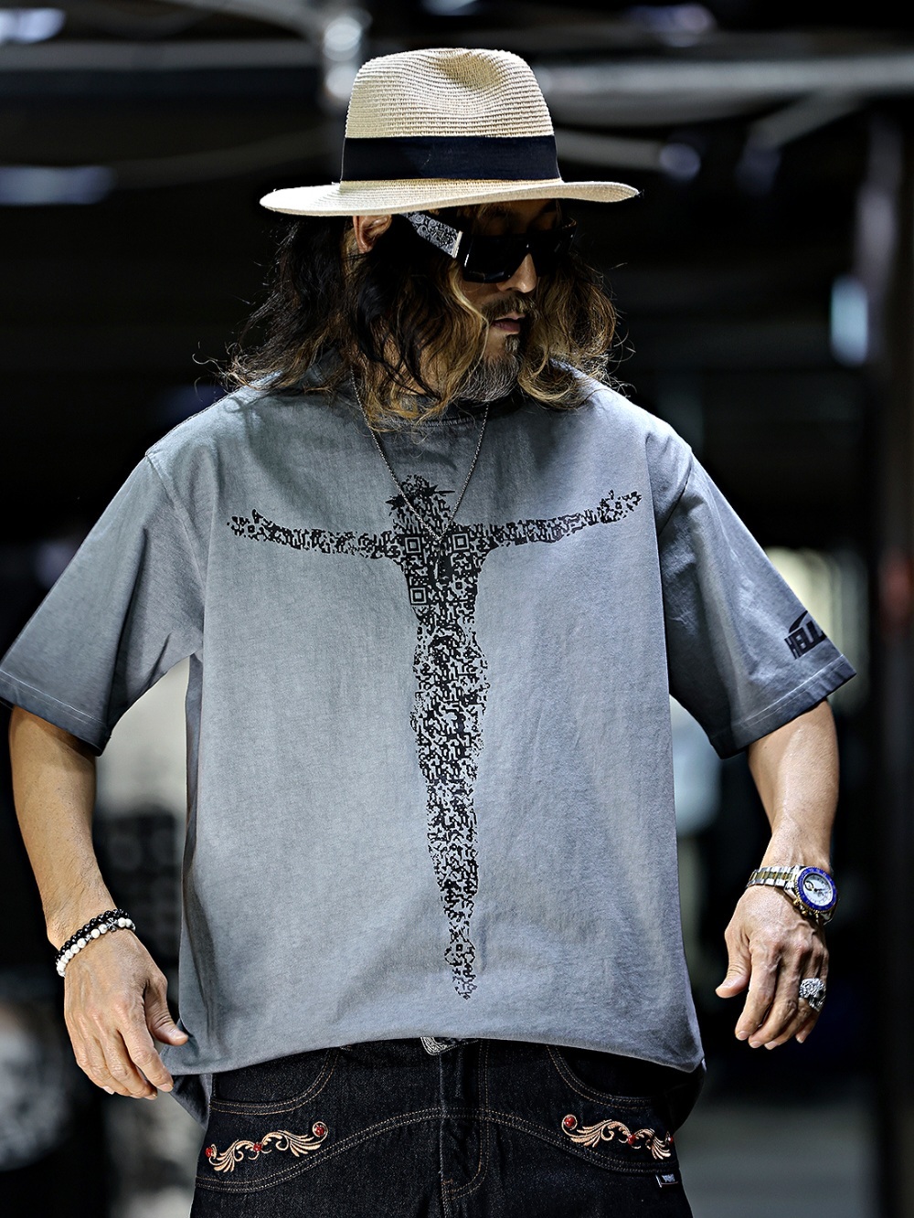 耶穌條碼水洗短袖上衣