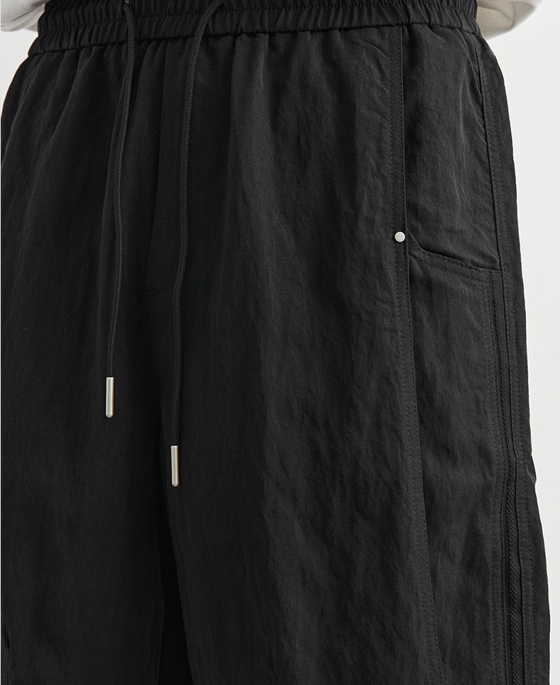 No.2370 男款天絲亞麻抽繩直筒短褲