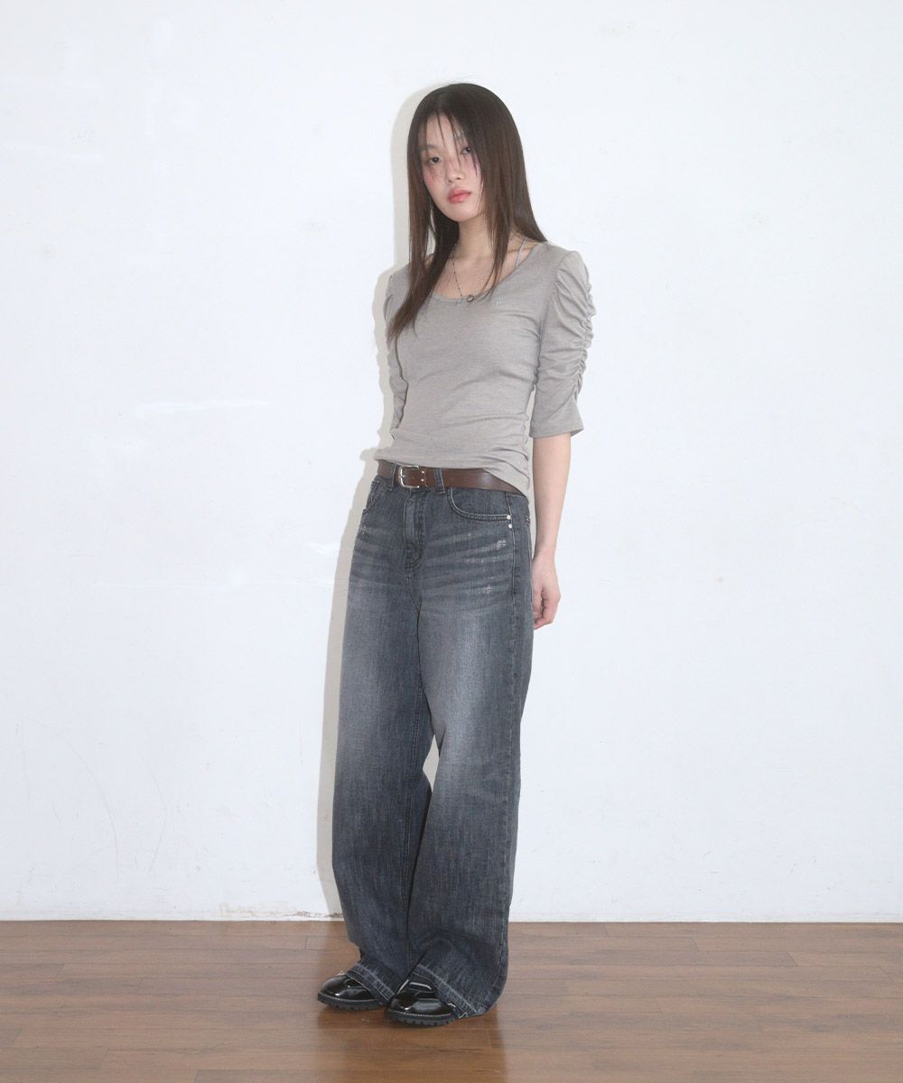 ASON 漸層水洗丹寧褲 黑色 AS_P0000DAD