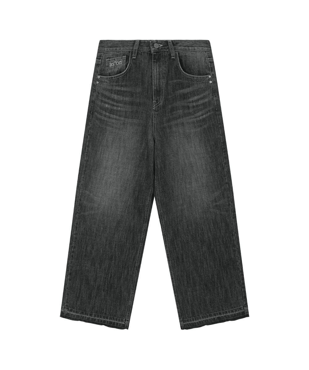 ASON 漸層水洗丹寧褲 黑色 AS_P0000DAD
