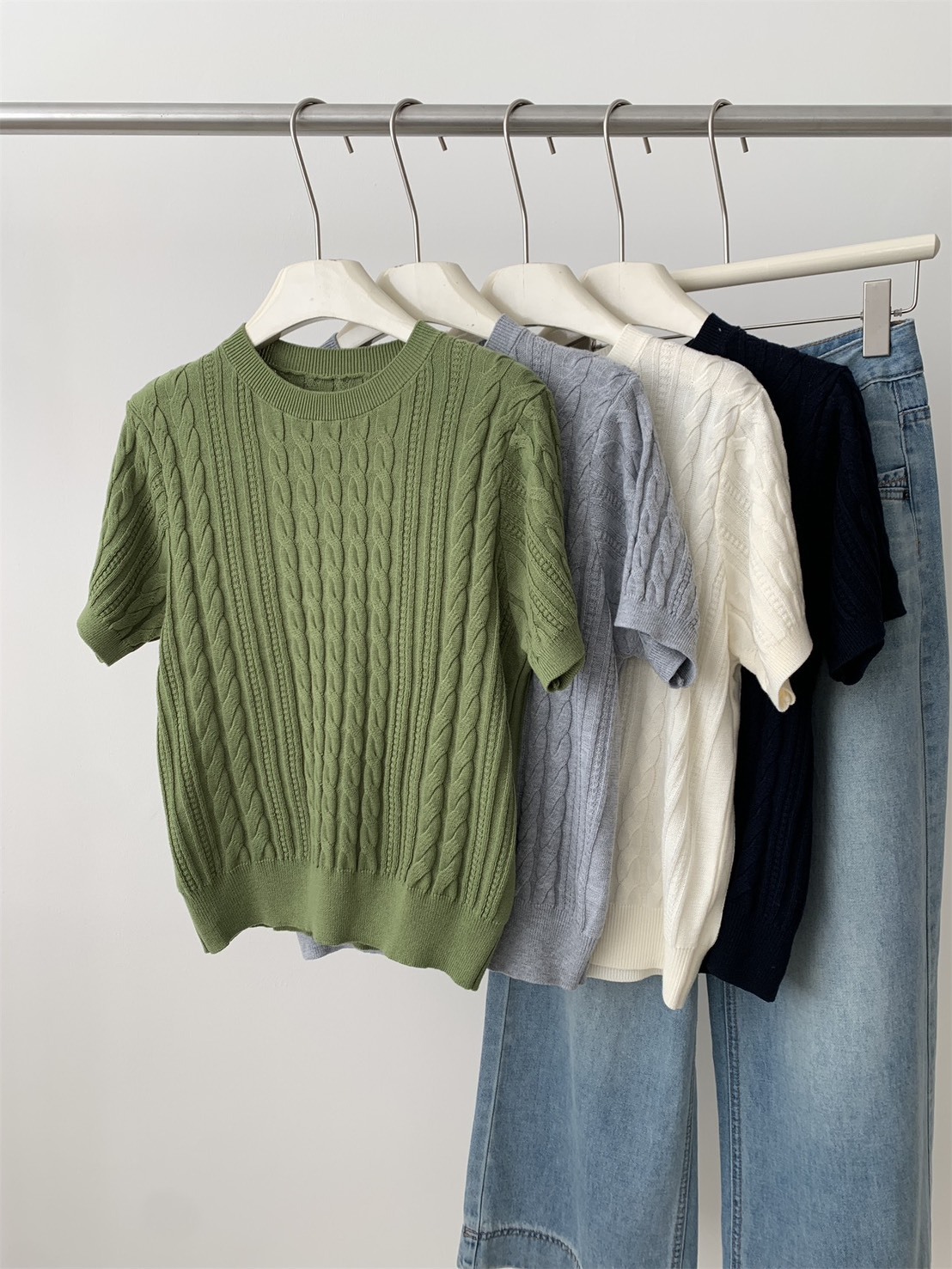 No.1693 羊毛蠶絲針織麻花上衣