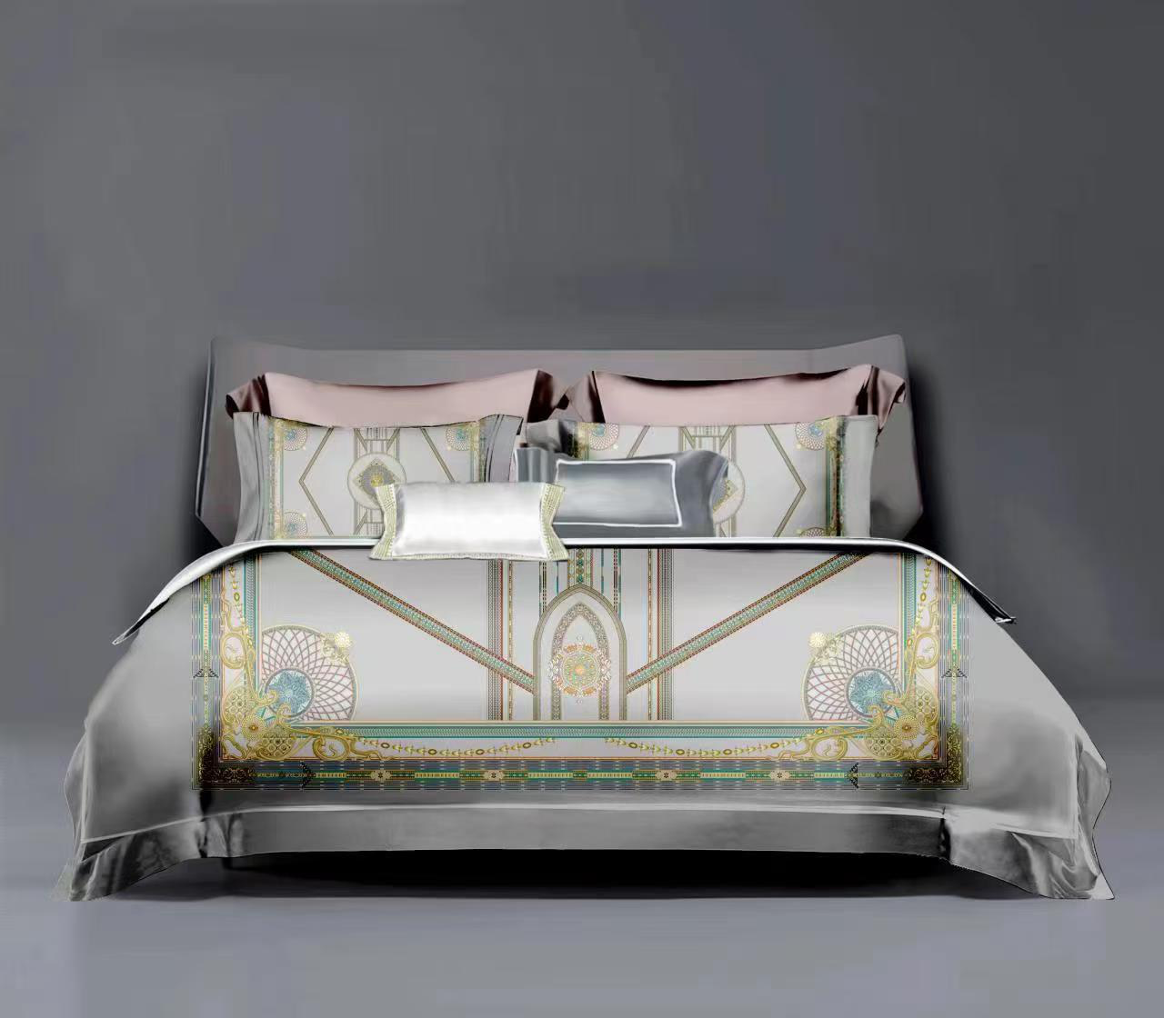 0422sz09-SZHK-QUILT-歐式幾何香薰金絲四件套(A9)