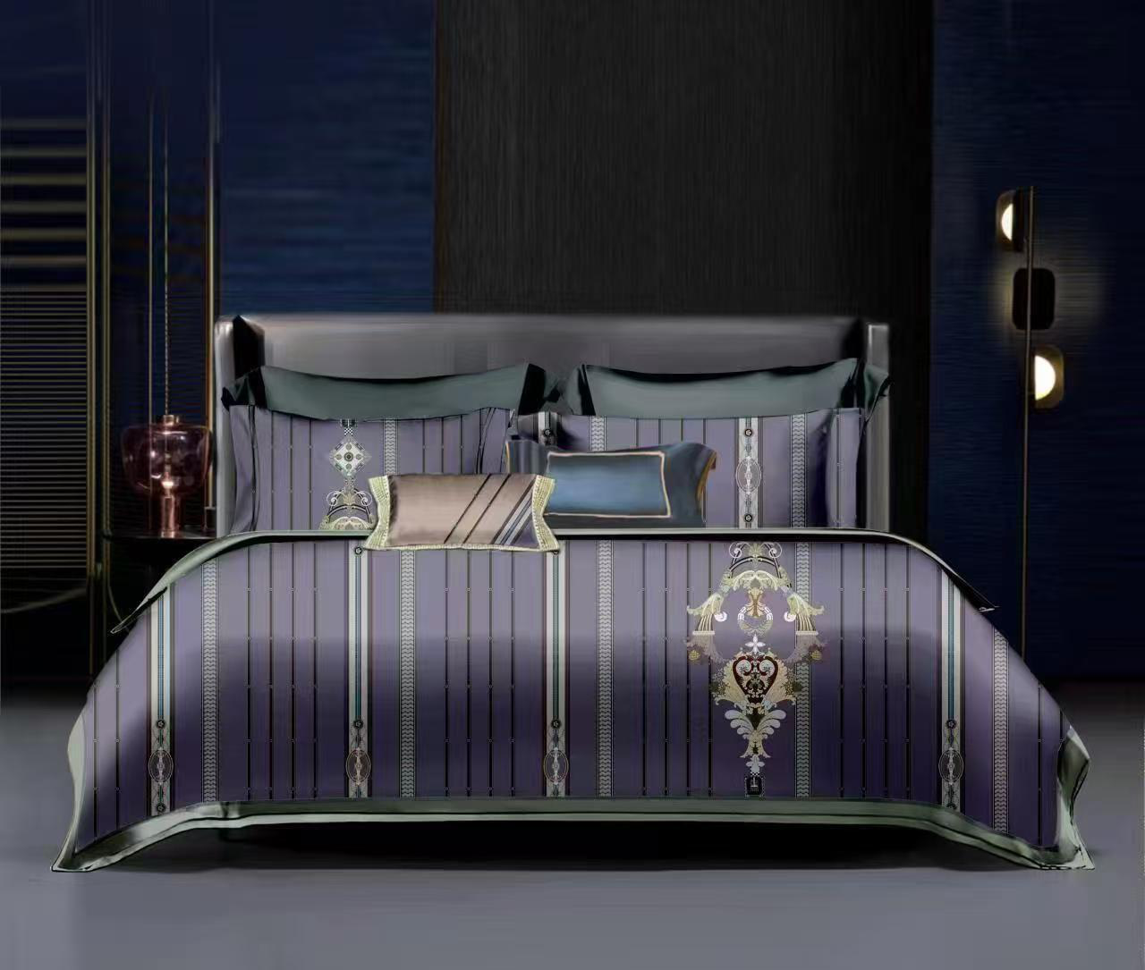 0422sz12-SZHK-QUILT-紫調條紋香薰金絲四件套(A12)