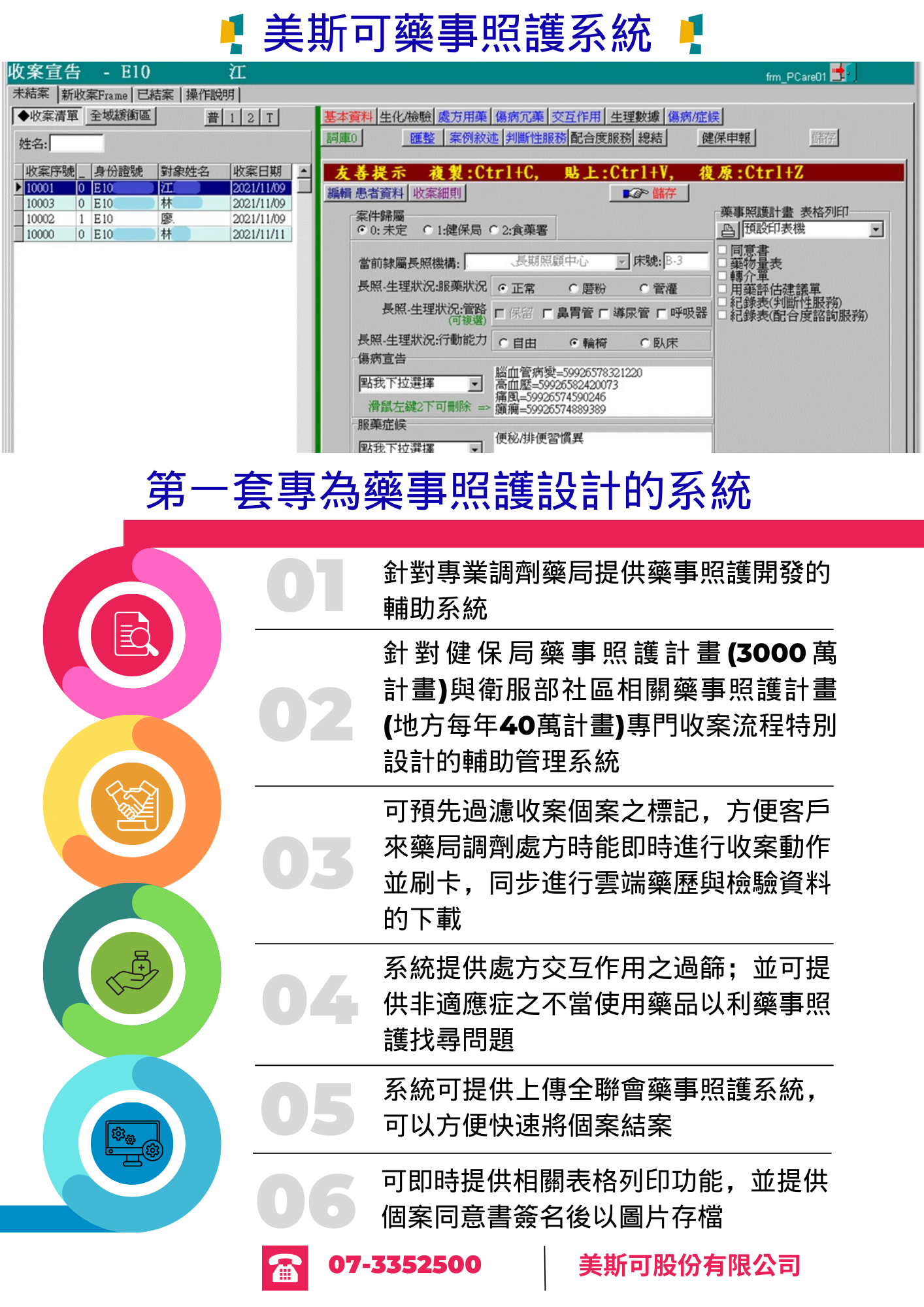美斯可藥事照護申報與照護資料管理系統