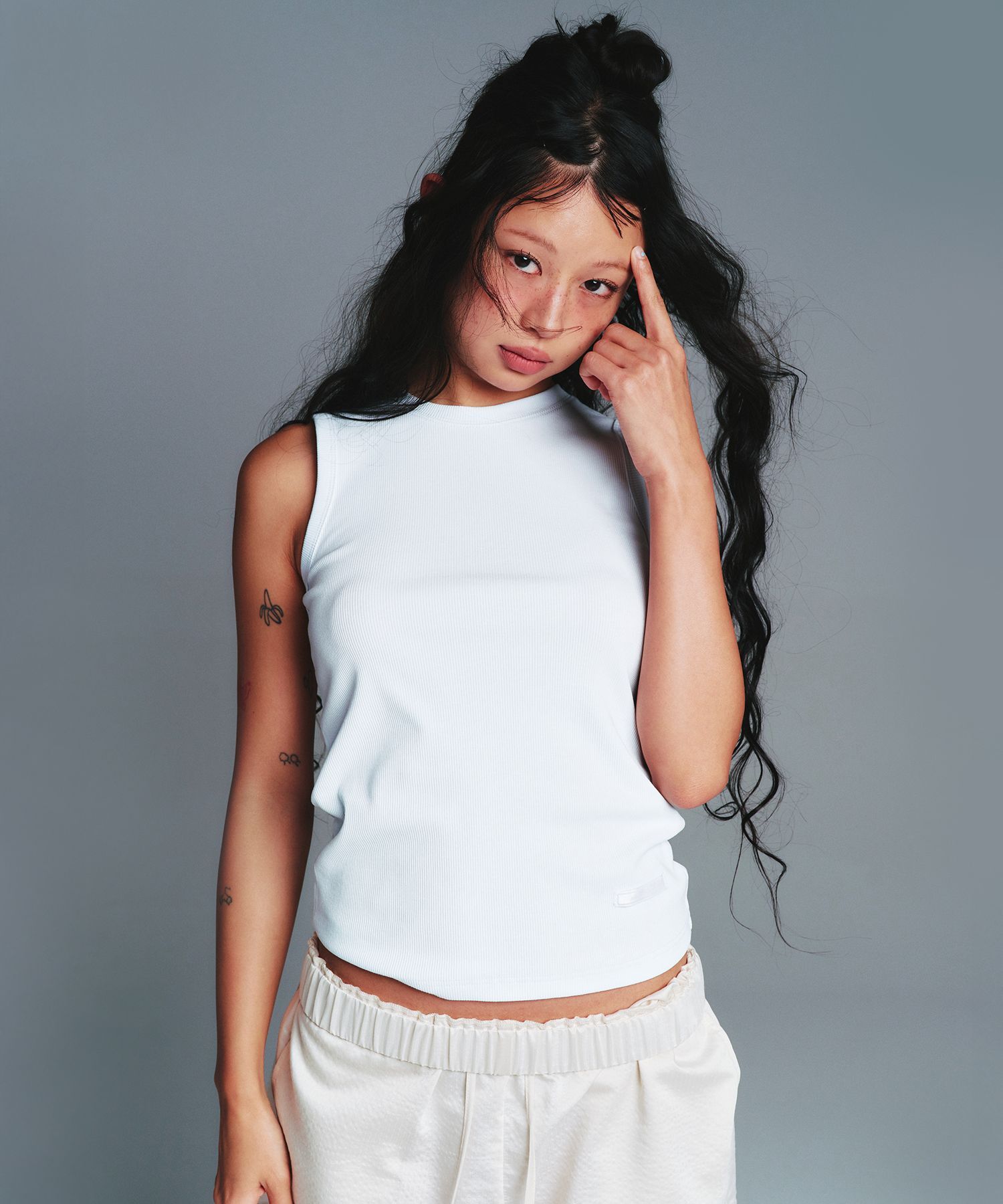 AMES-WORLDWIDE 圓領無袖上衣 藍色 AM2GMFT592ABL