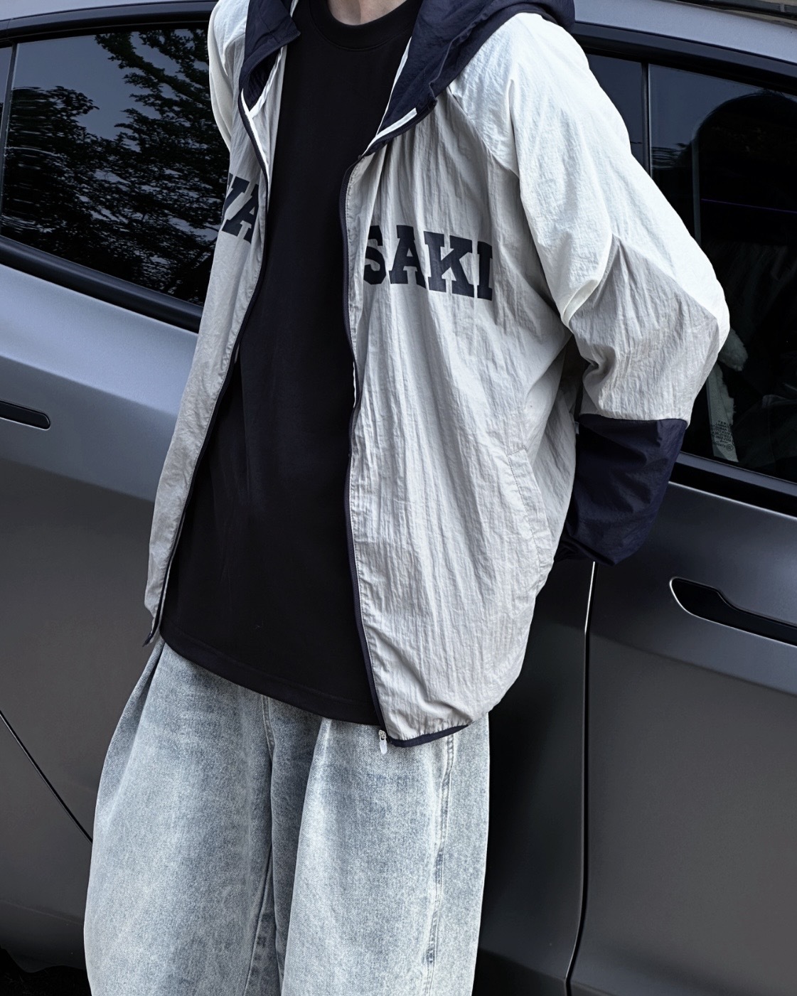 KAWASAKI 川崎 美式撞色 拼接 寬鬆 連帽 UPF50+ 防曬 防風 外套