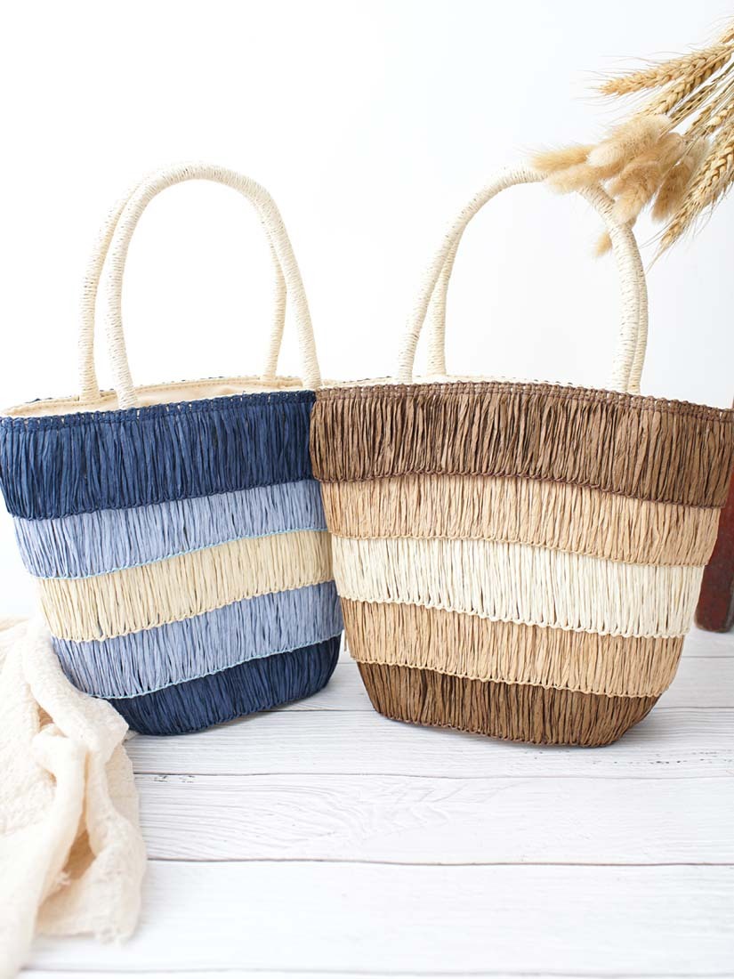 漸層天然草編手提包(2色)