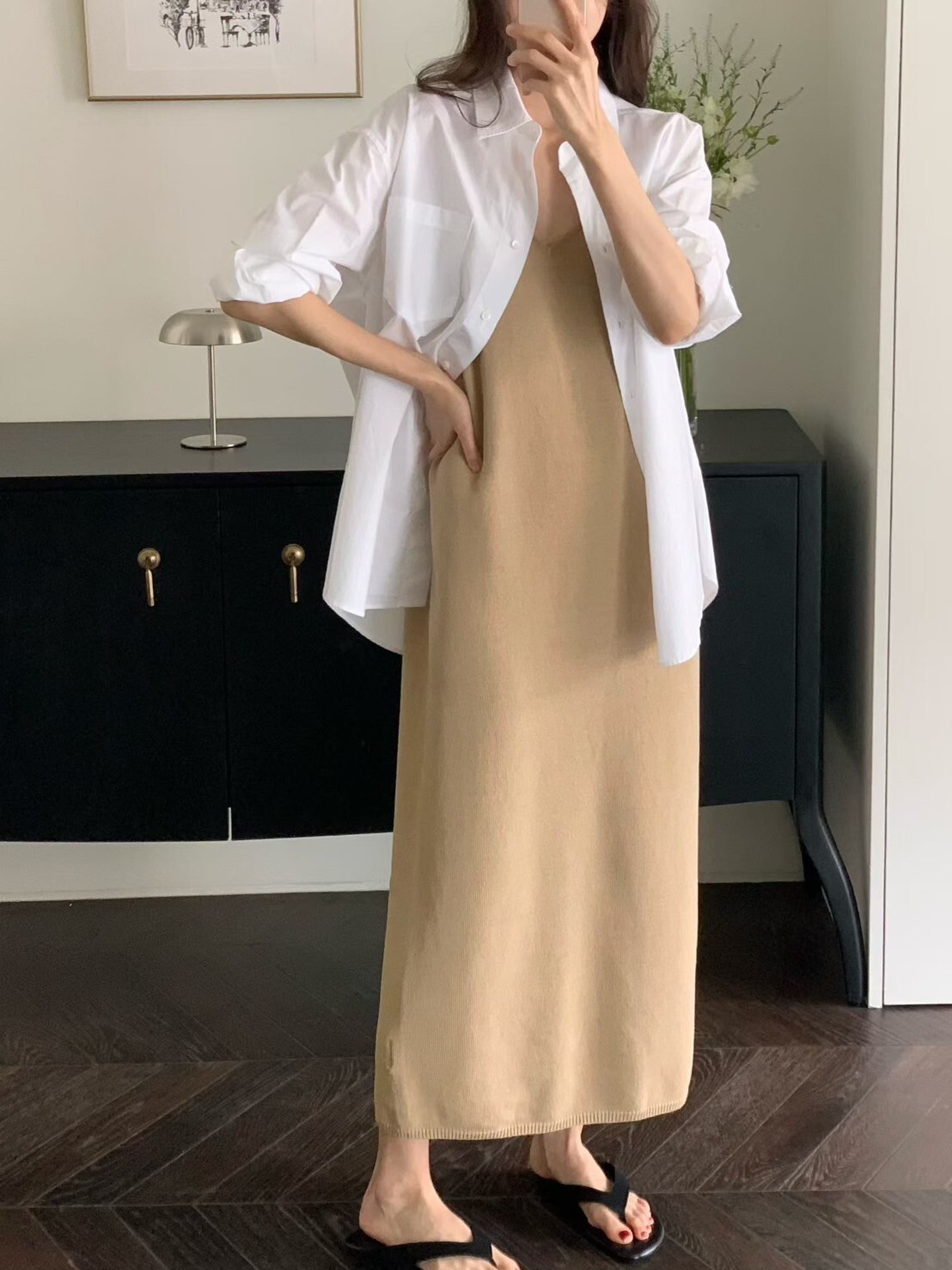 優雅氣息V領無袖針織長洋裝 / 3色