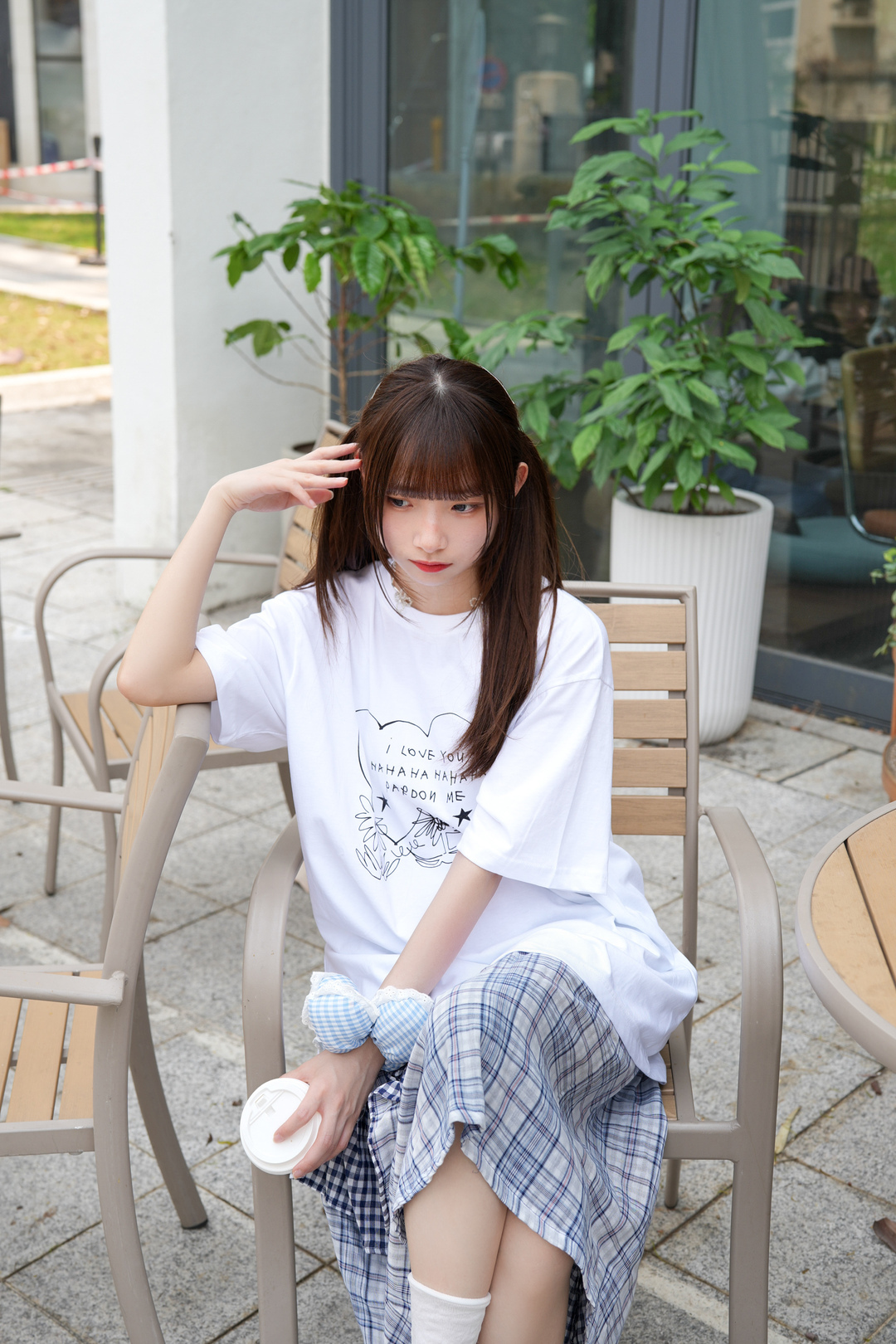 線條花花Oversize Tee · 3色入