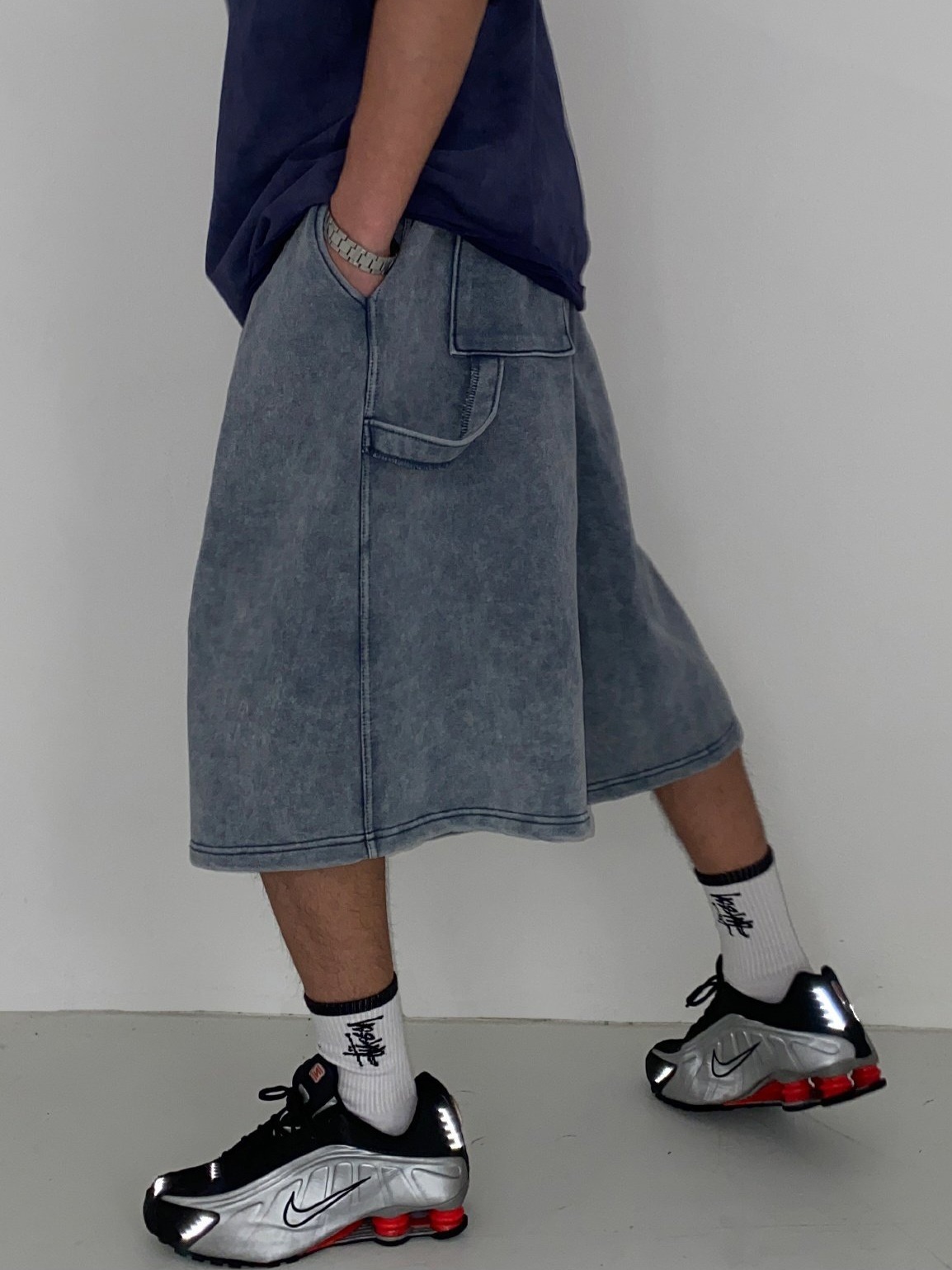 特里水洗百慕達短褲