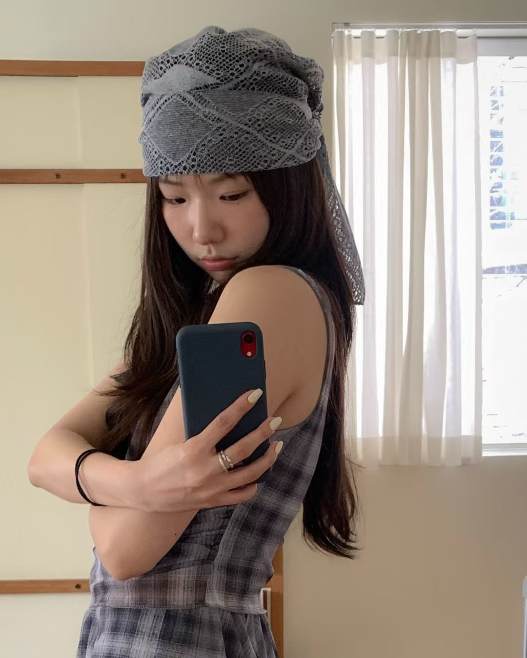 蕾絲頭巾帽
