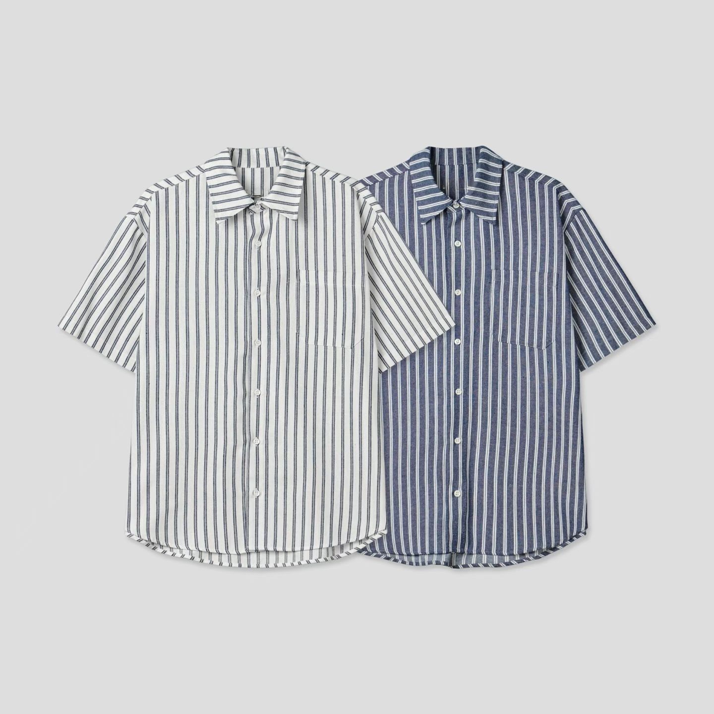直紋短袖恤衫 S3478