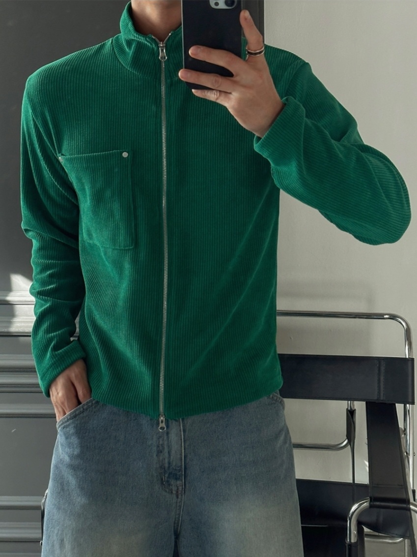 鉚釘拉鍊針織開衫