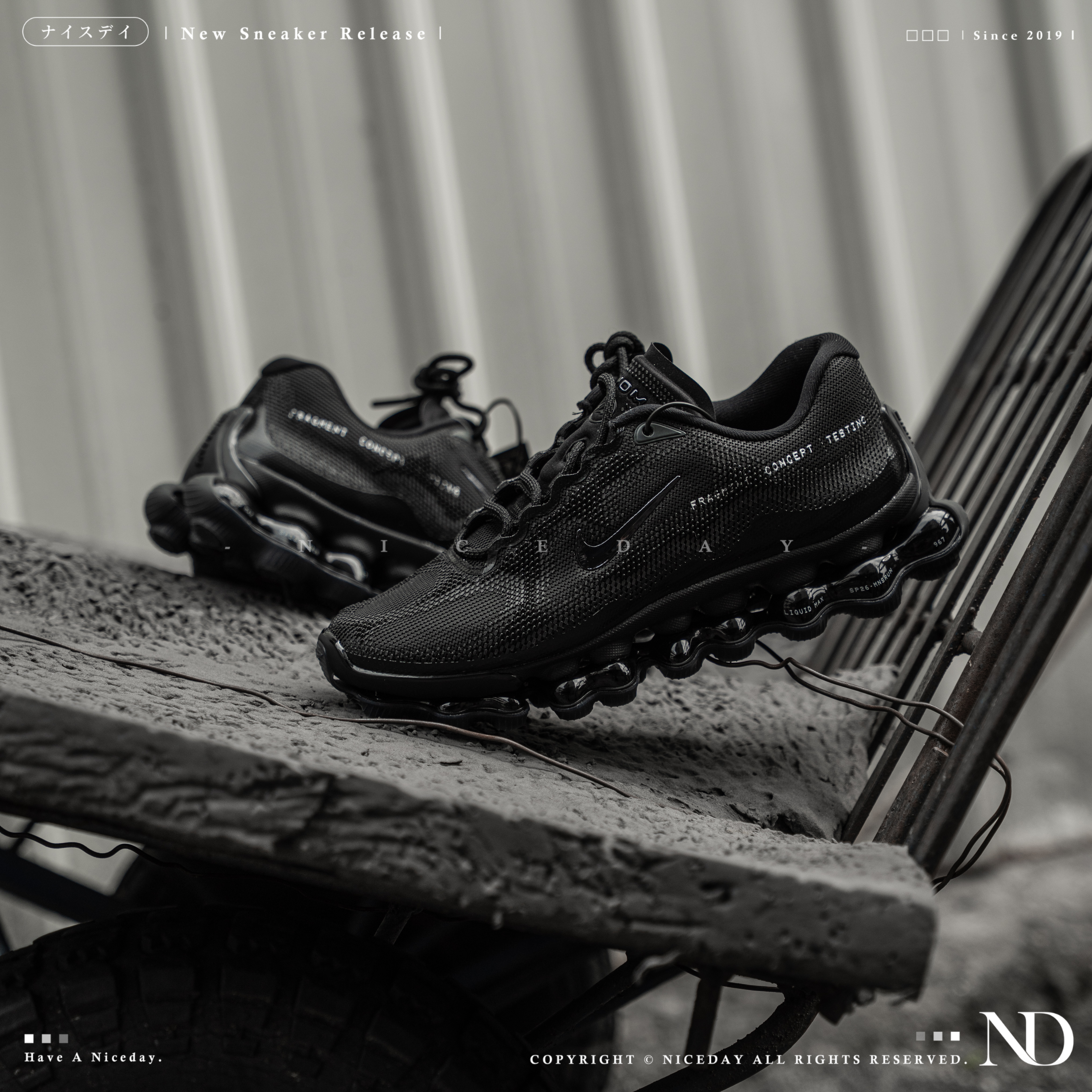 NICEDAY 代購 Nike Air Liquid Max x Fragment design 聯名 藤原浩 黑 閃電 氣墊 IQ8601-001