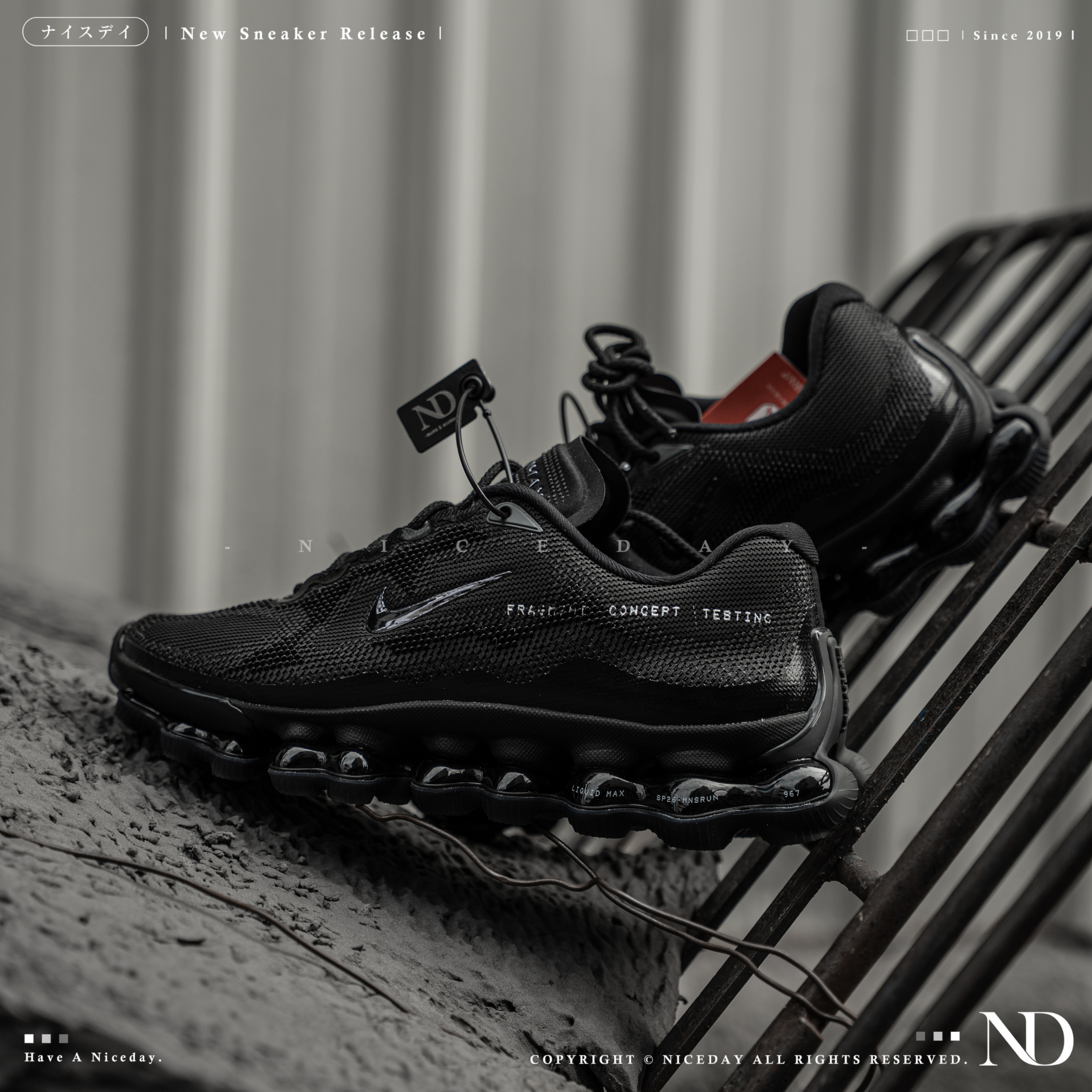 NICEDAY 代購 Nike Air Liquid Max x Fragment design 聯名 藤原浩 黑 閃電 氣墊 IQ8601-001