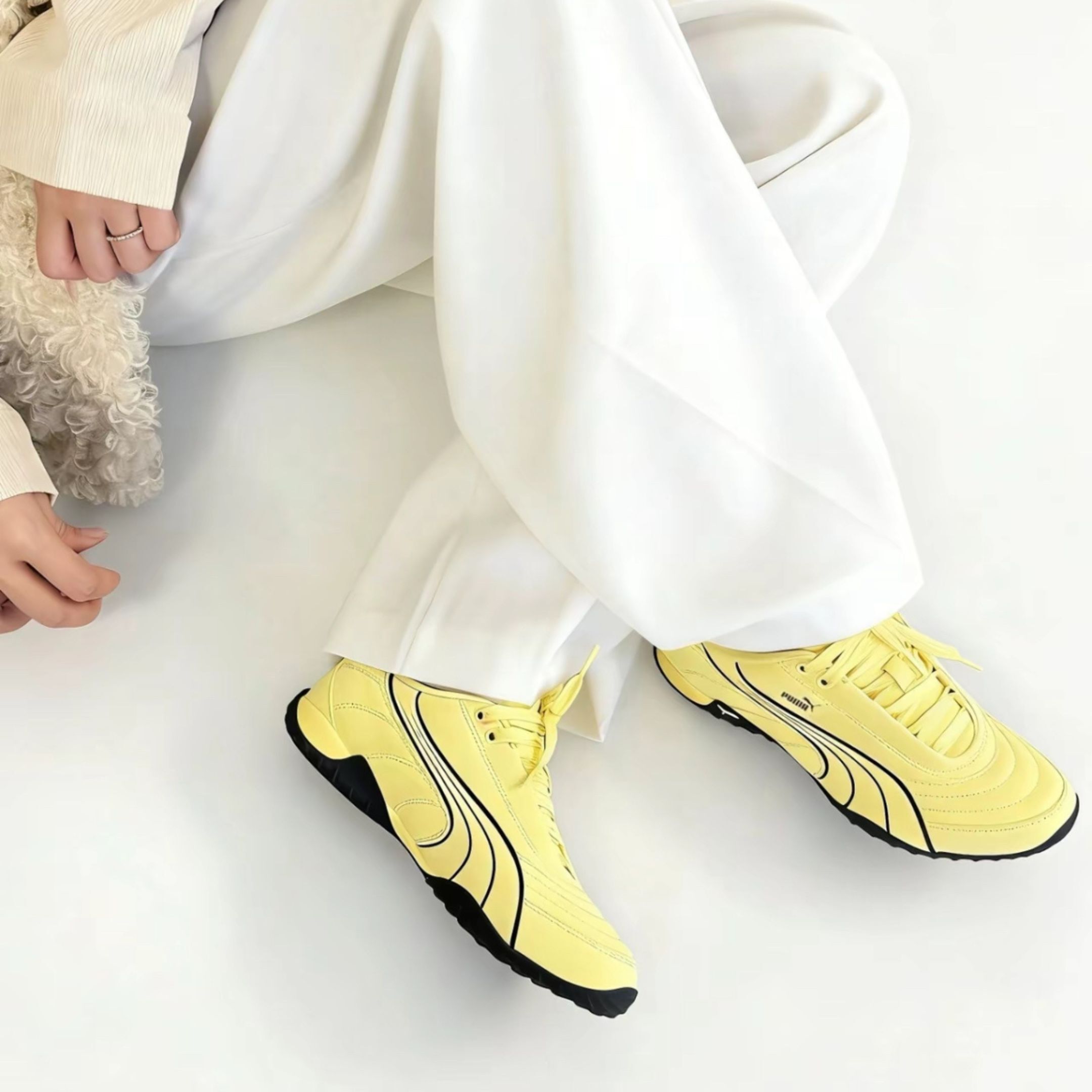 NICEDAY 代購 Puma Novacat Luxe 鵝黃 街頭 潮流 青春 荔枝皮 情侶鞋 408096-04