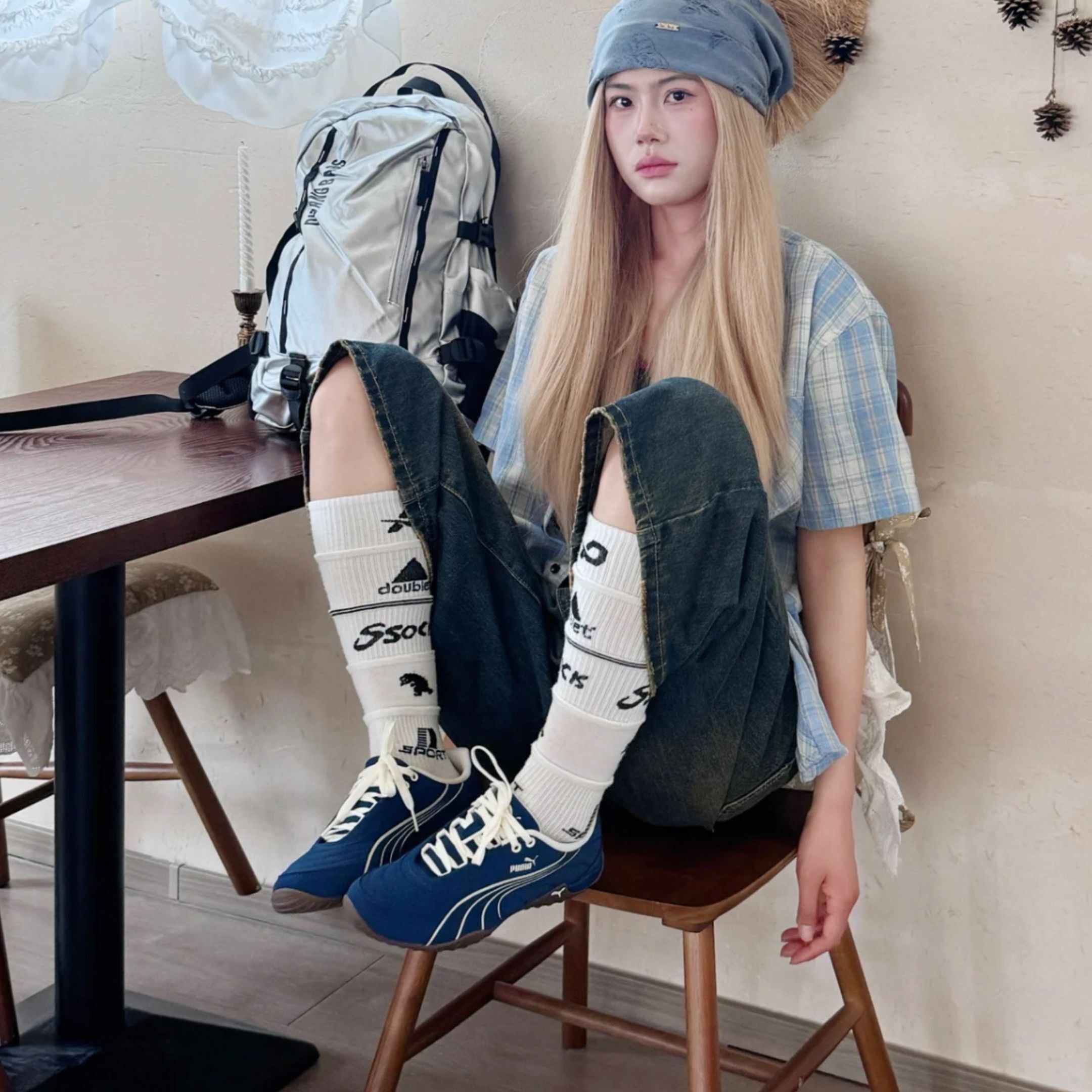 NICEDAY 代購 Puma Novacat Luxe 藍白 街頭 潮流 青春 荔枝皮 情侶鞋 408096-03