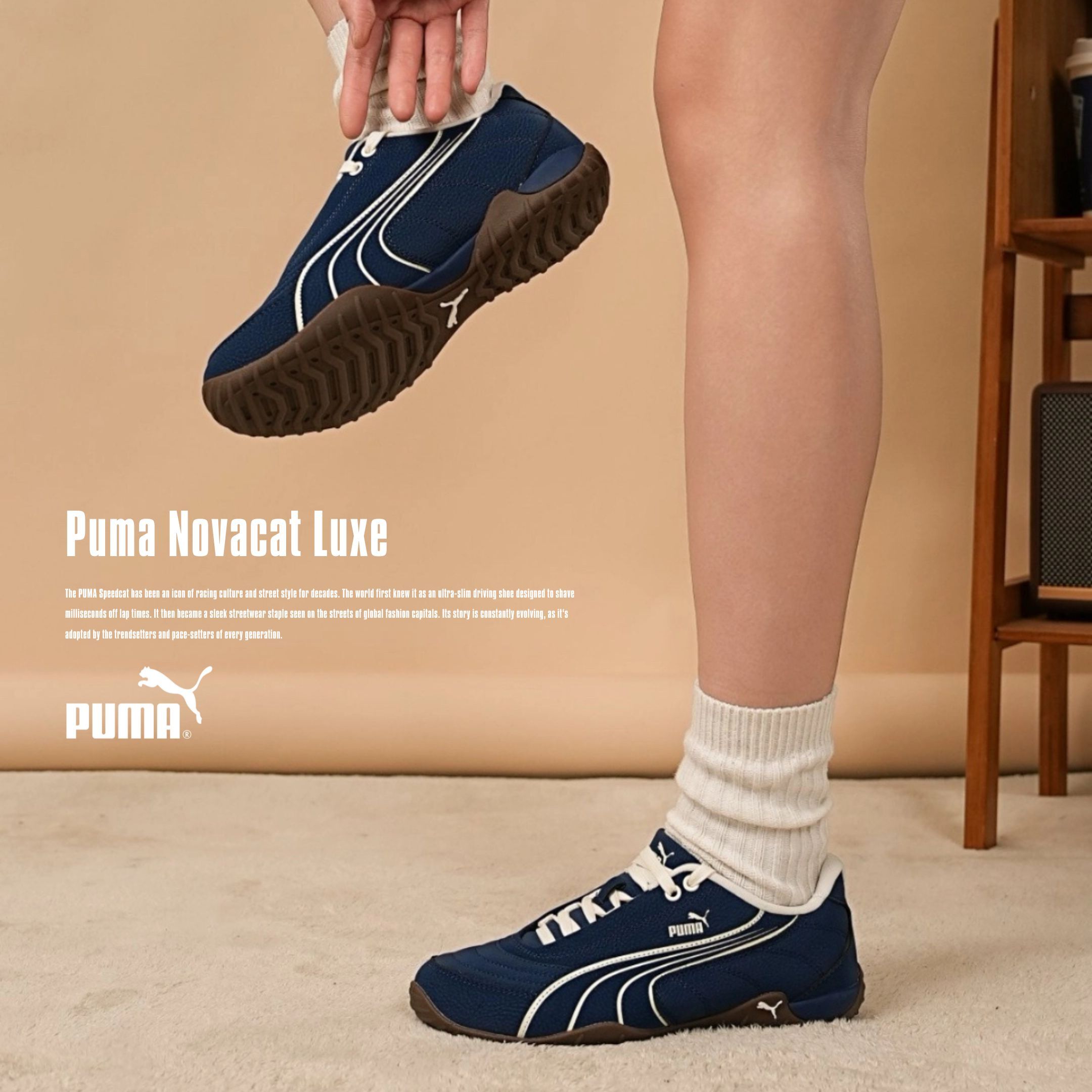 NICEDAY 代購 Puma Novacat Luxe 藍白 街頭 潮流 青春 荔枝皮 情侶鞋 408096-03