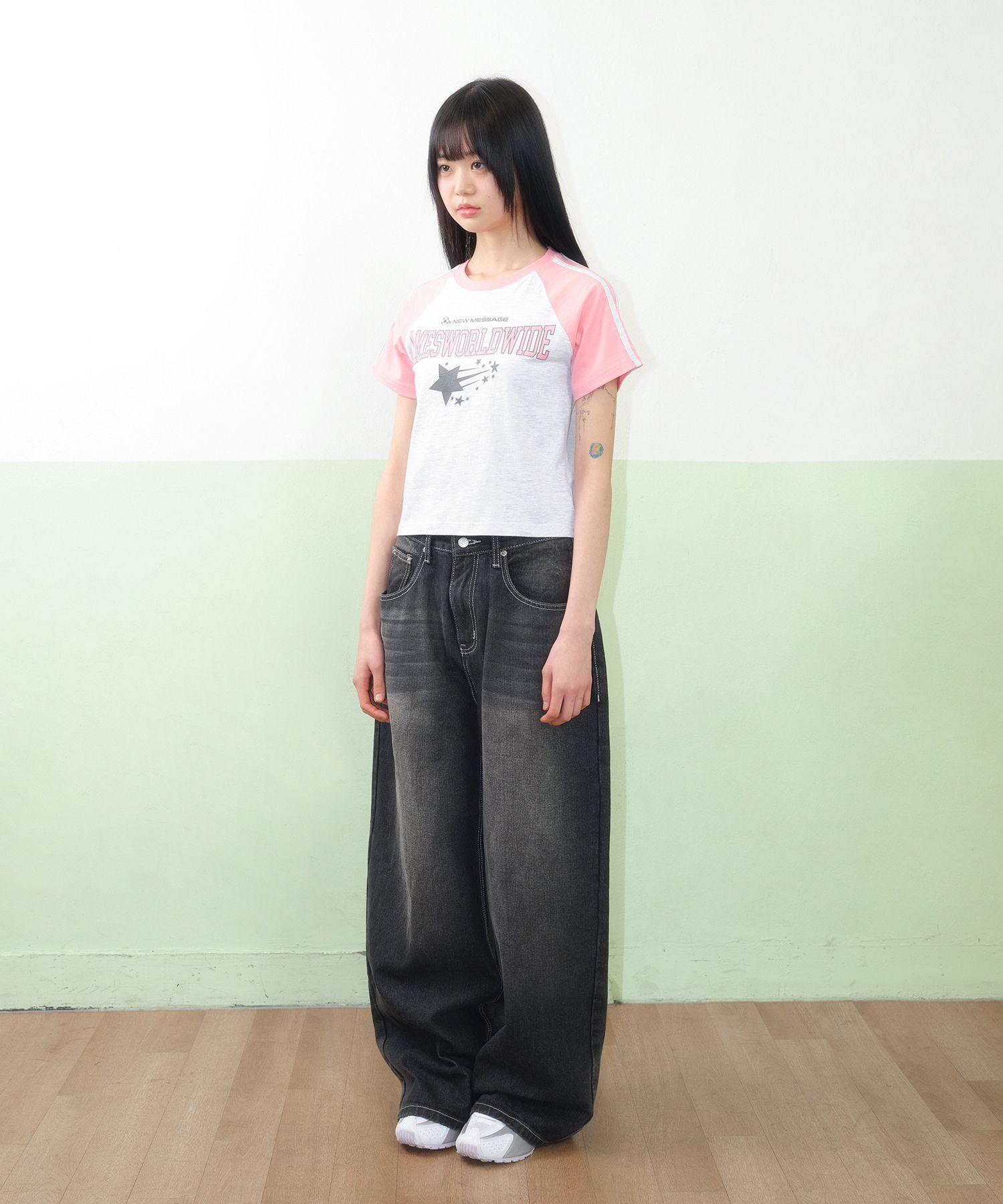 AMES WORLDWIDE Star Logo 棒球配色 T 恤 AM2FMUT506AGR