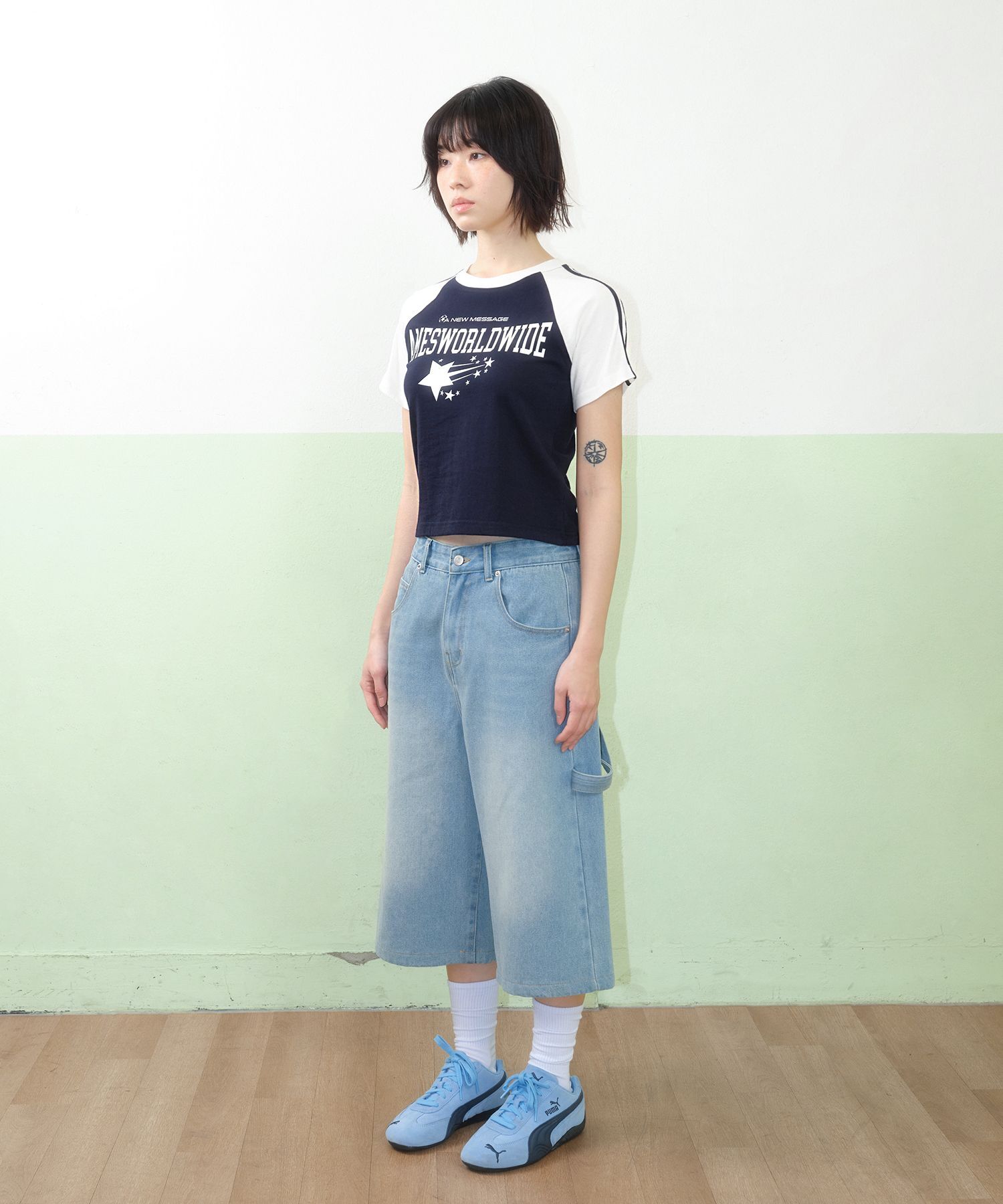 AMES-WORLDWIDE 星星 Logo 拉克蘭短袖T恤 AM2FMUT506ANV