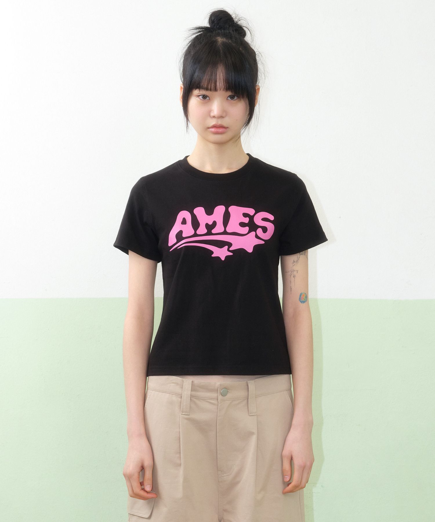 AMES WORLDWIDE 短袖 Logo T恤 AM2FMUT501ABK