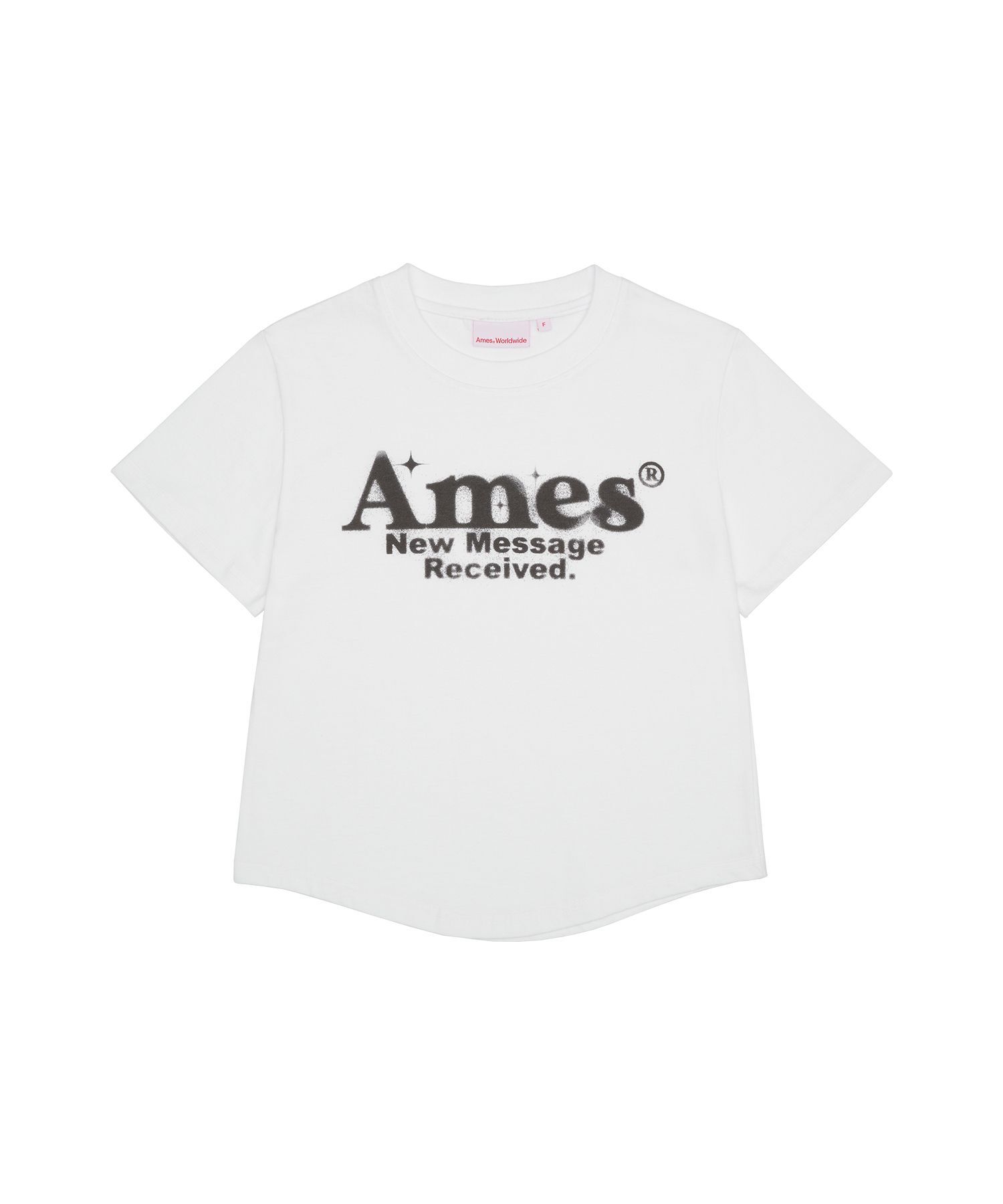 AMES-WORLDWIDE 圓弧下擺短版T恤 白色 AM2EMUT520AWH