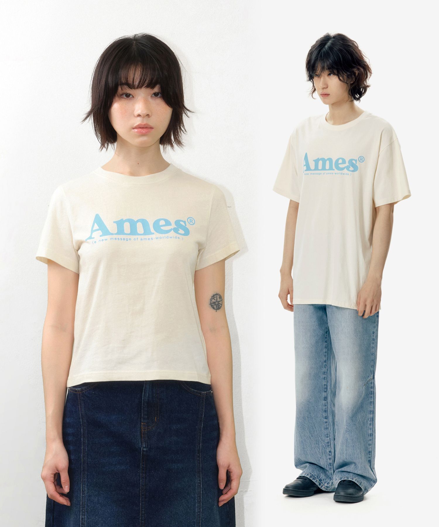 AMES WORLDWIDE Basic Logo 短袖T恤 AM2EMUT510AIV