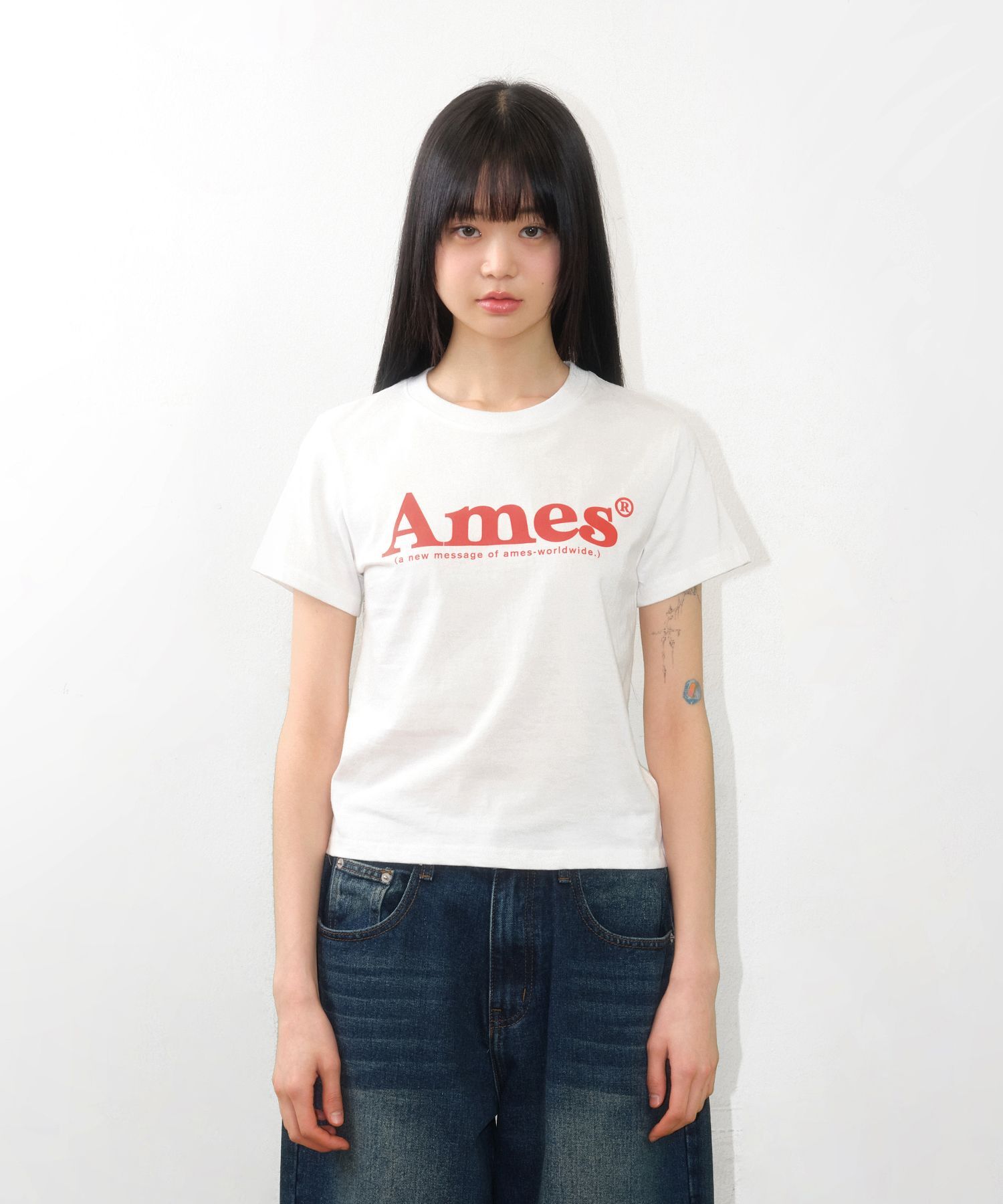 AMES WORLDWIDE 基本款 Logo T恤 AM2EMUT510AWH