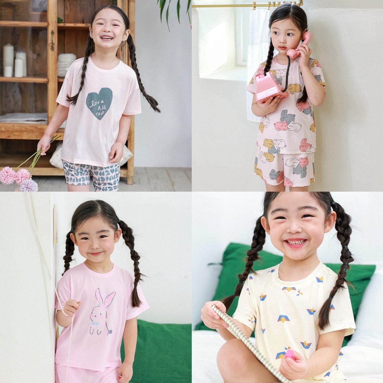 90-150 P牌彈性萊卡短袖家居套裝 4款