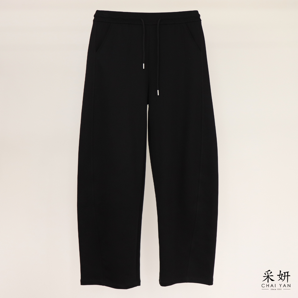 素面微彎刀休閒褲