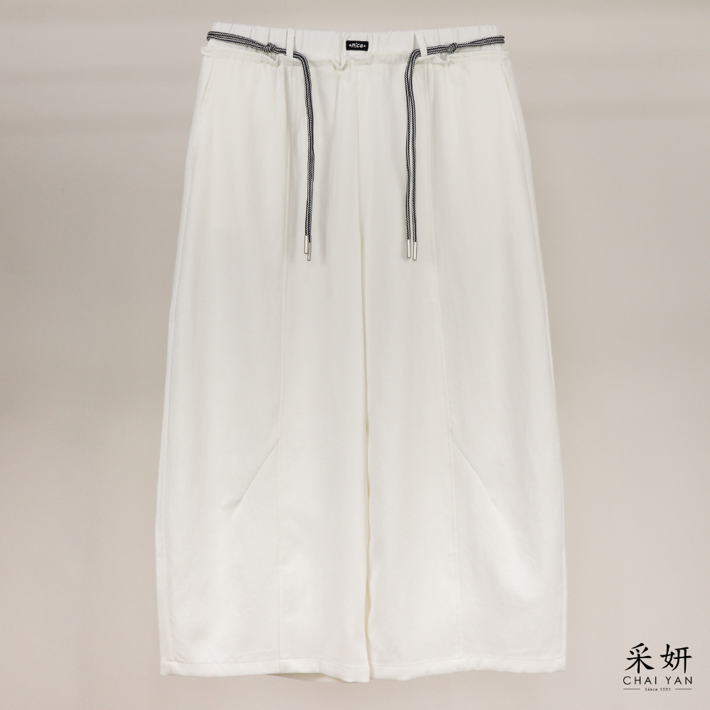 花苞腰頭九分寬褲