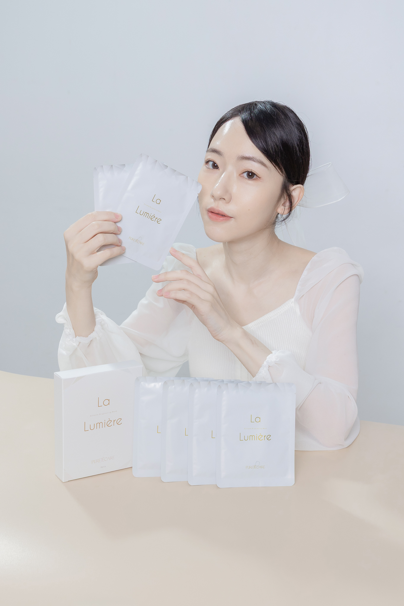 【母親節微導膜超值組】La Lumière 聚光透白微導膜(6片)*4盒 送 V-UP全效駐顏精萃30ml